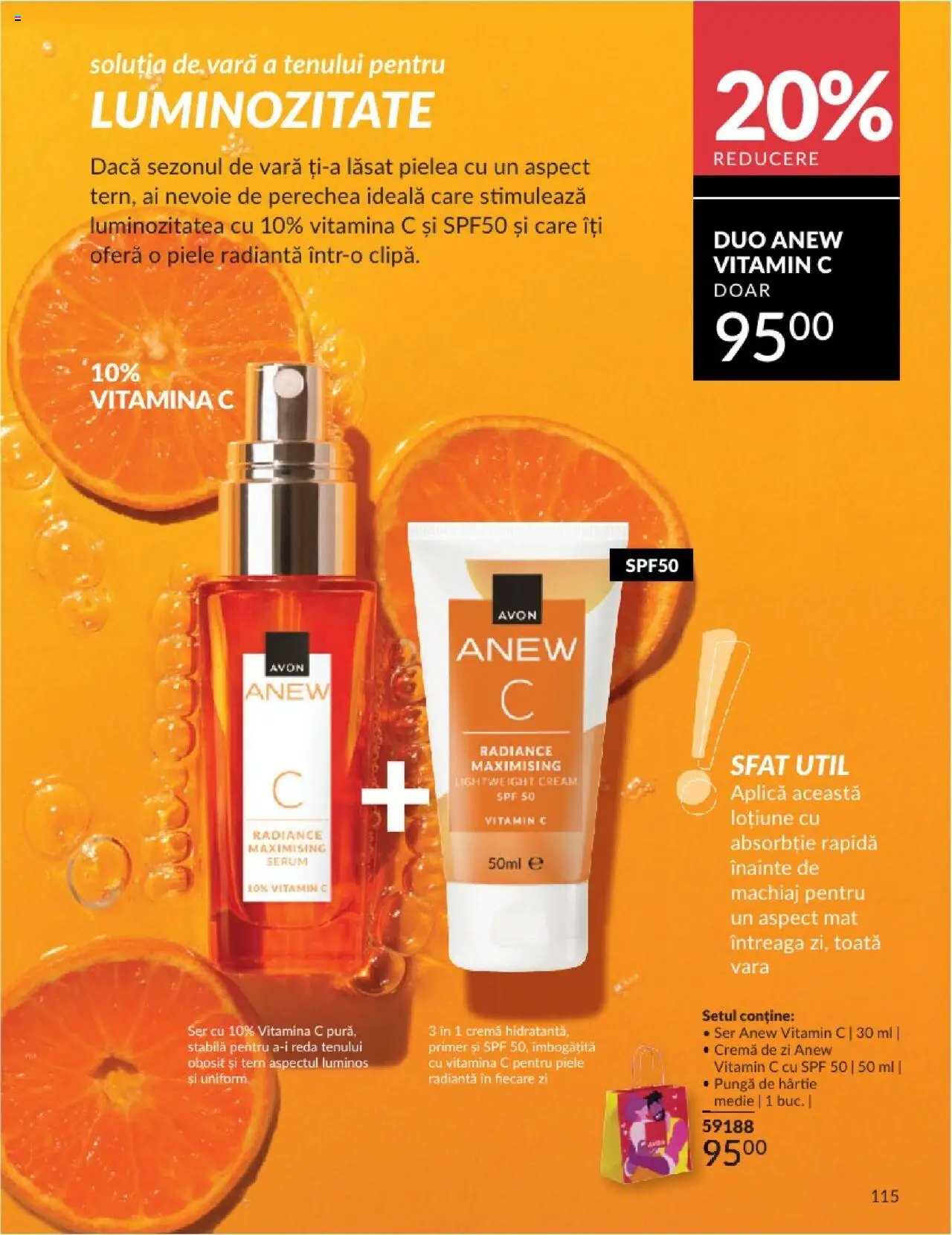 Catalog Avon 1 - 30 August 2025 | Pagina 115 | Produse: Serum, Pungă, Cremă de zi, Cremă