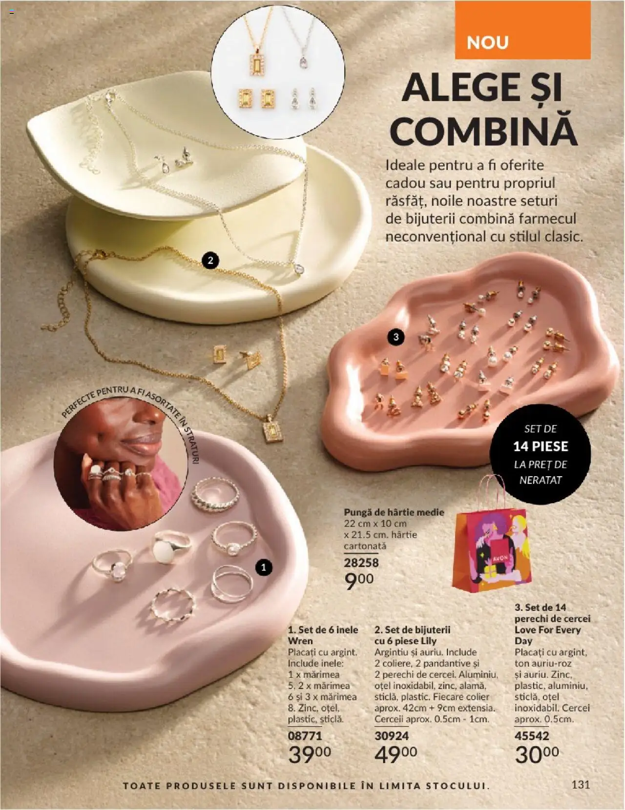 Catalog Avon 1 - 30 August 2025 | Pagina 131 | Produse: Pungă, Cercei, Colier, Set de bijuterii