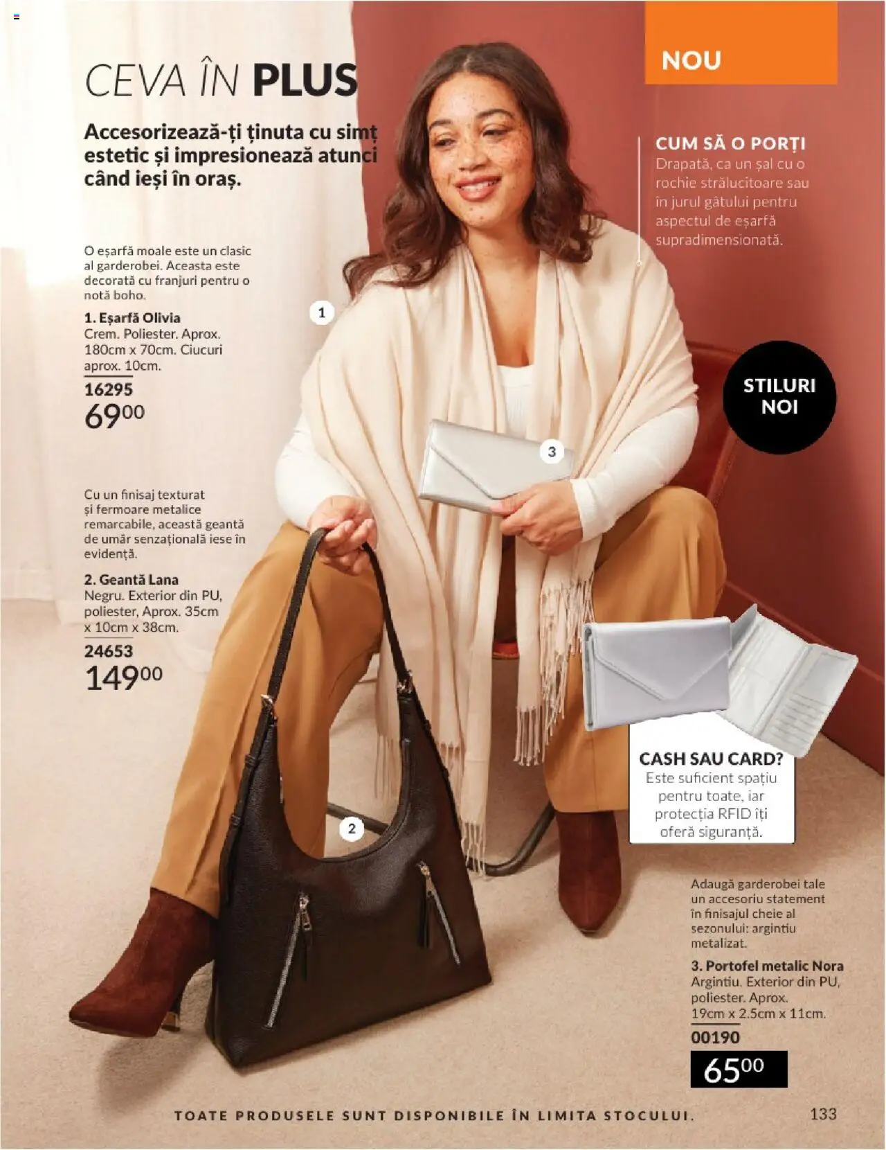 Catalog Avon 1 - 30 August 2025 | Pagina 133 | Produse: Portofel, Eșarfă, Rochie, Geantă