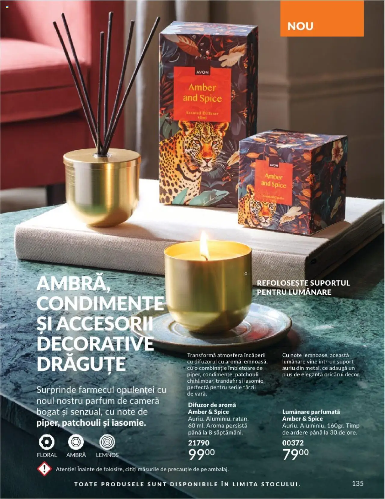 Catalog Avon 1 - 30 August 2025 | Pagina 135 | Produse: Trandafir, Parfum, Lumânare, Condimente