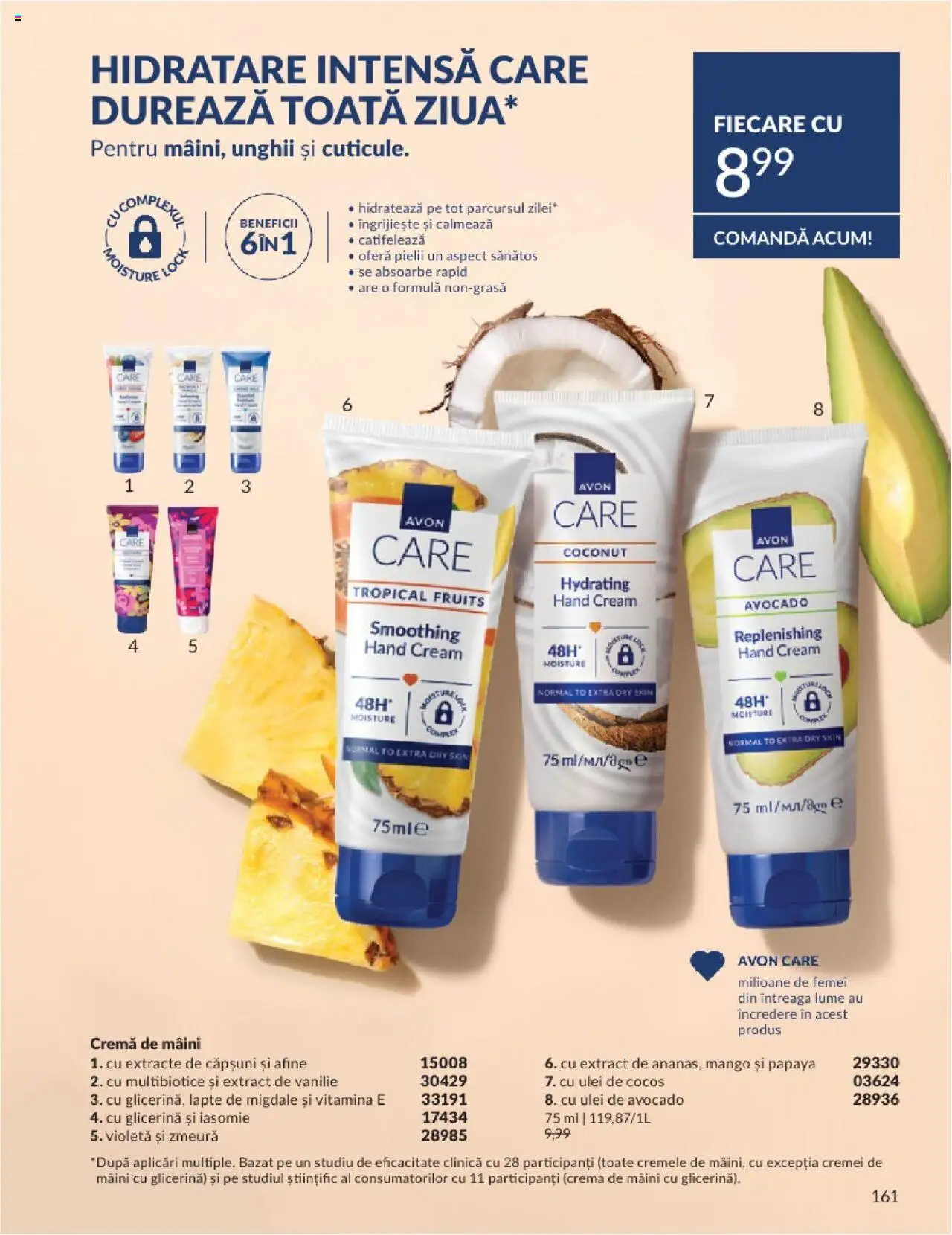 Catalog Avon 1 - 30 August 2025 | Pagina 161 | Produse: Zmeură, Cremă de mâini, Avocado, Boncuklu Oyuncakları