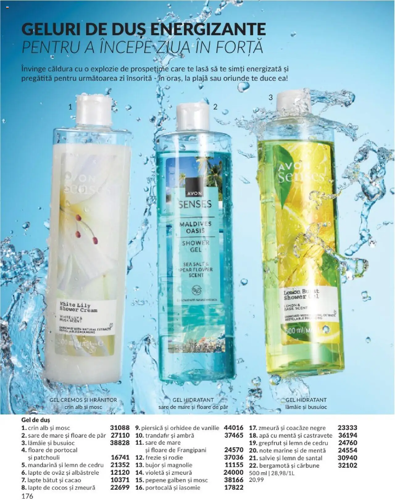Catalog Avon 1 - 30 August 2025 | Pagina 176 | Produse: Zmeură, Lapte, Gel de duș, Sare