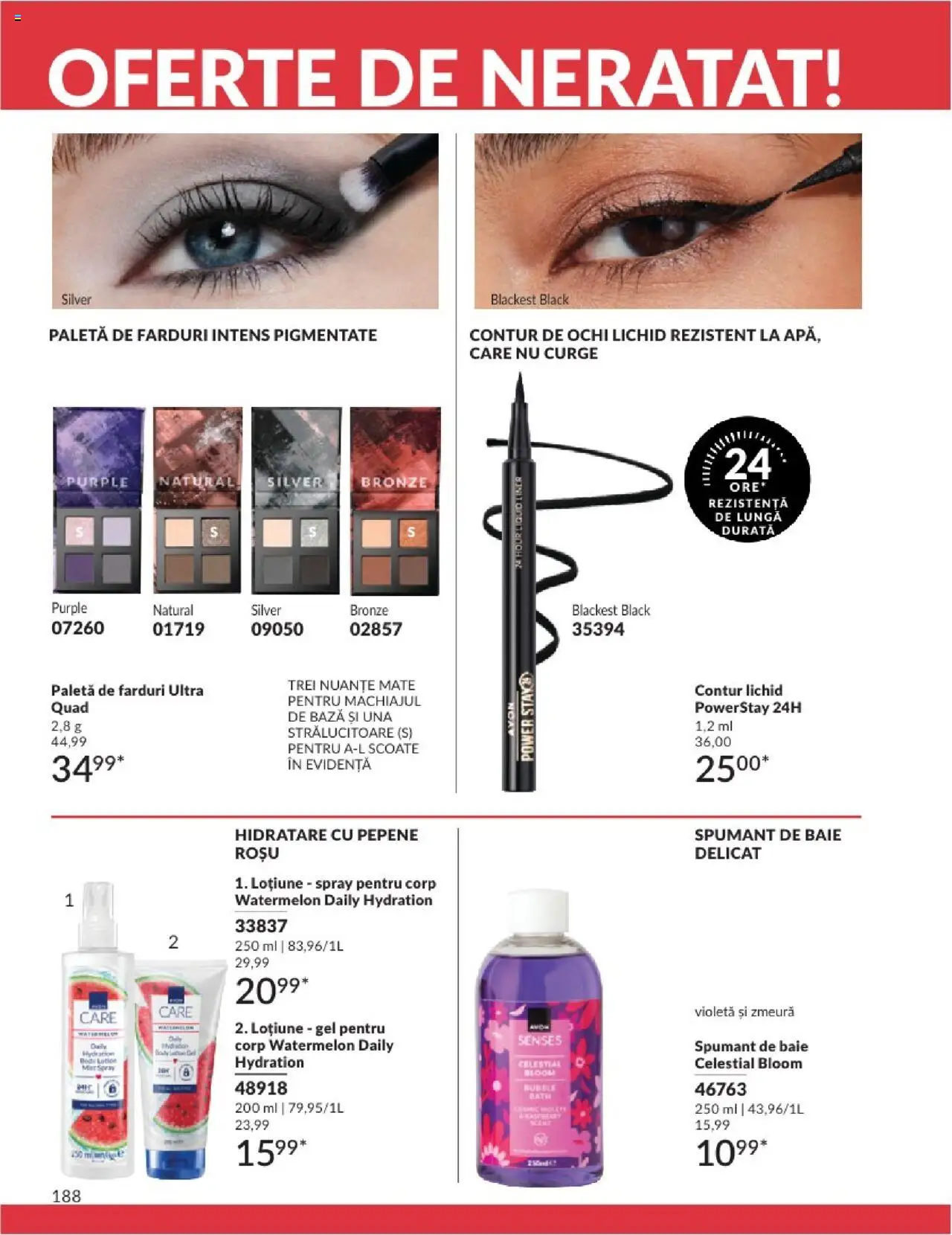 Catalog Avon 1 - 30 August 2025 | Pagina 188 | Produse: Zmeură, Body, Spumant de baie