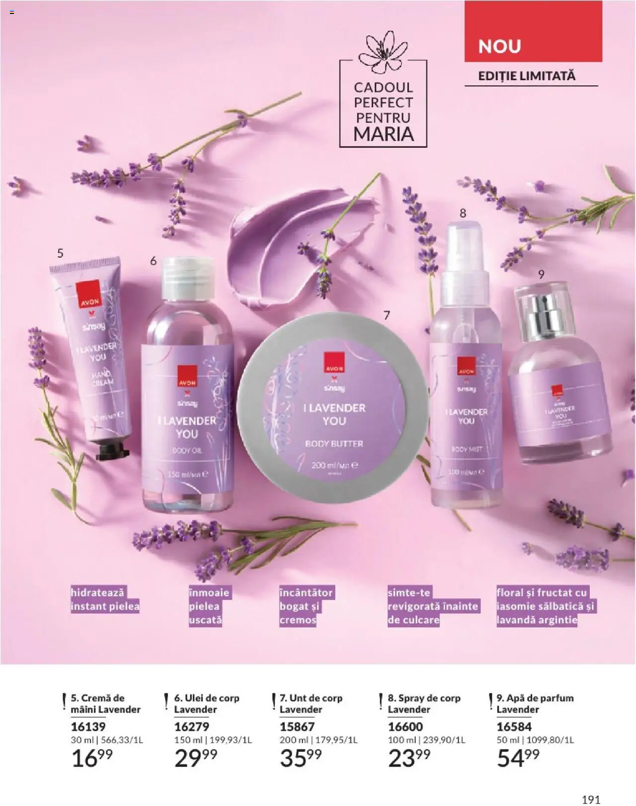 Catalog Avon 1 - 30 August 2025 | Pagina 191 | Produse: Apă de parfum, Unt de corp, Unt, Ulei