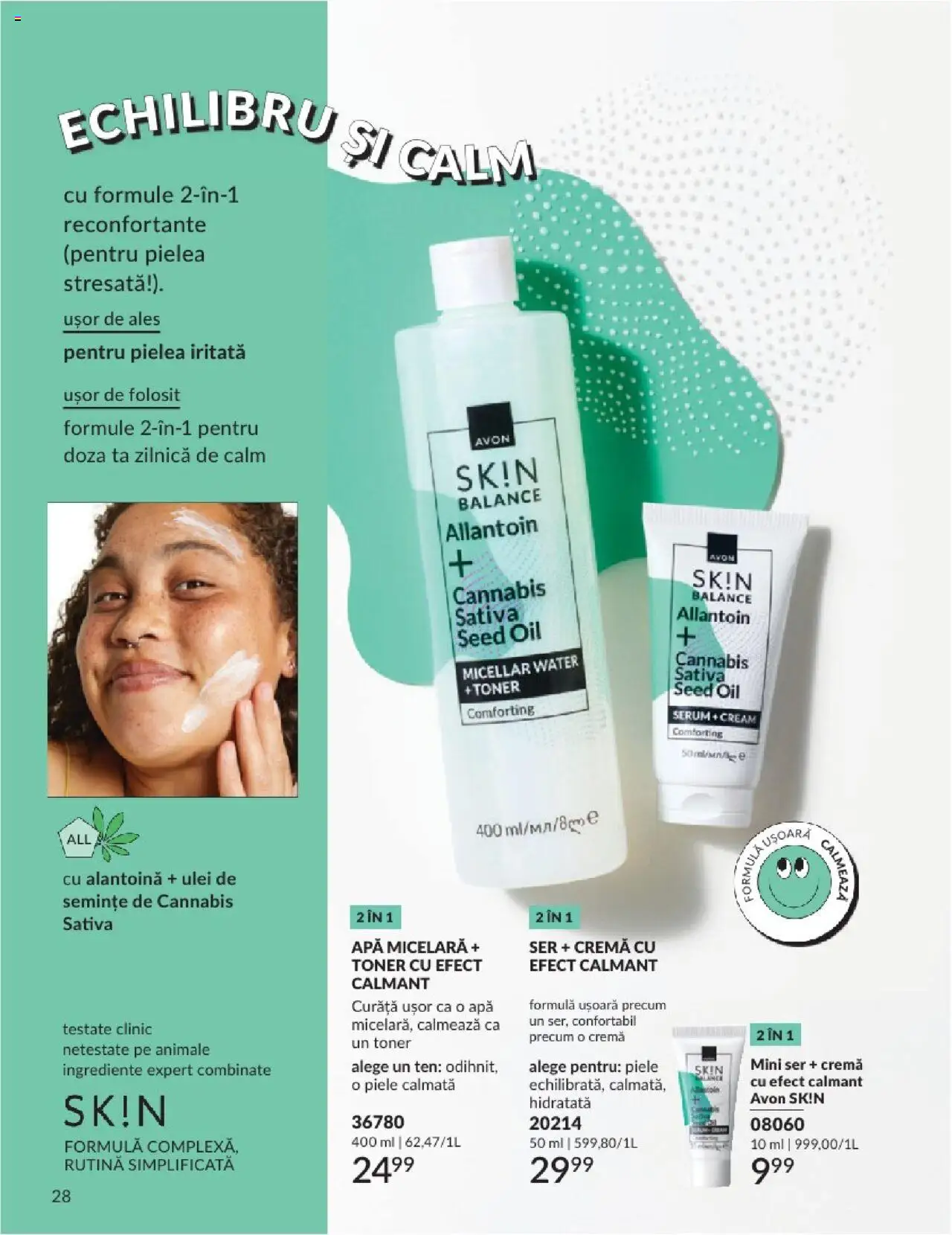 Catalog Avon 1 - 30 August 2025 | Pagina 28 | Produse: Serum, Toner, Ulei, Apă micelară