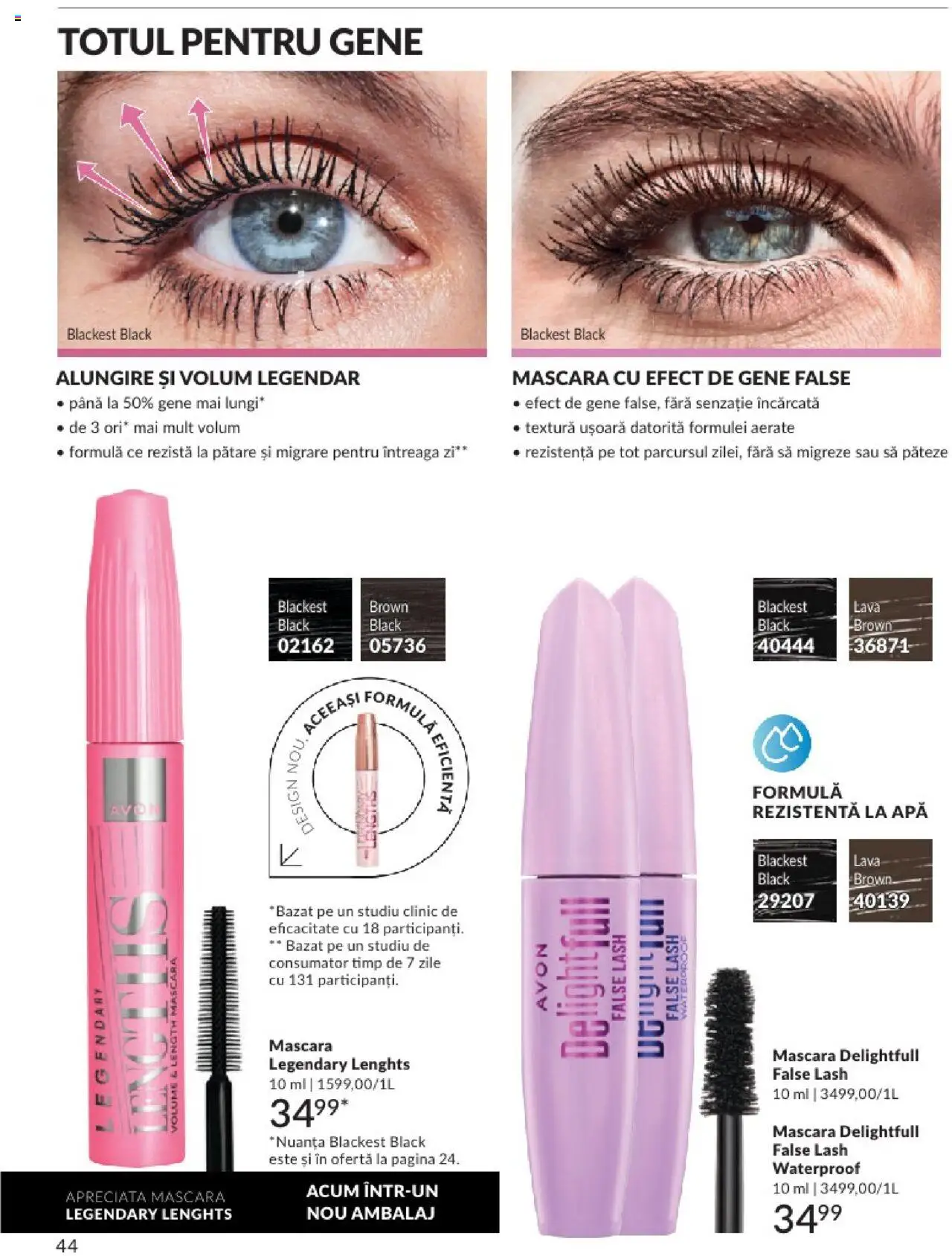 Catalog Avon 1 - 30 August 2025 | Pagina 44 | Produse: Mascara, Gene false, Apă
