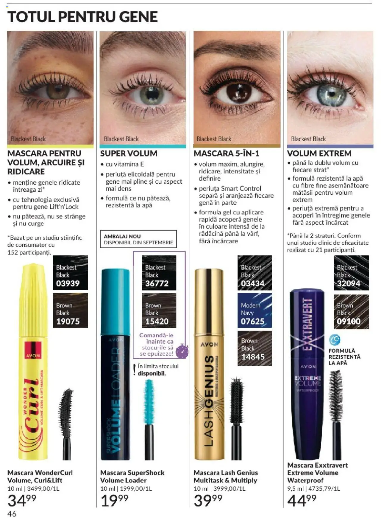 Catalog Avon 1 - 30 August 2025 | Pagina 46 | Produse: Mascara, Apă