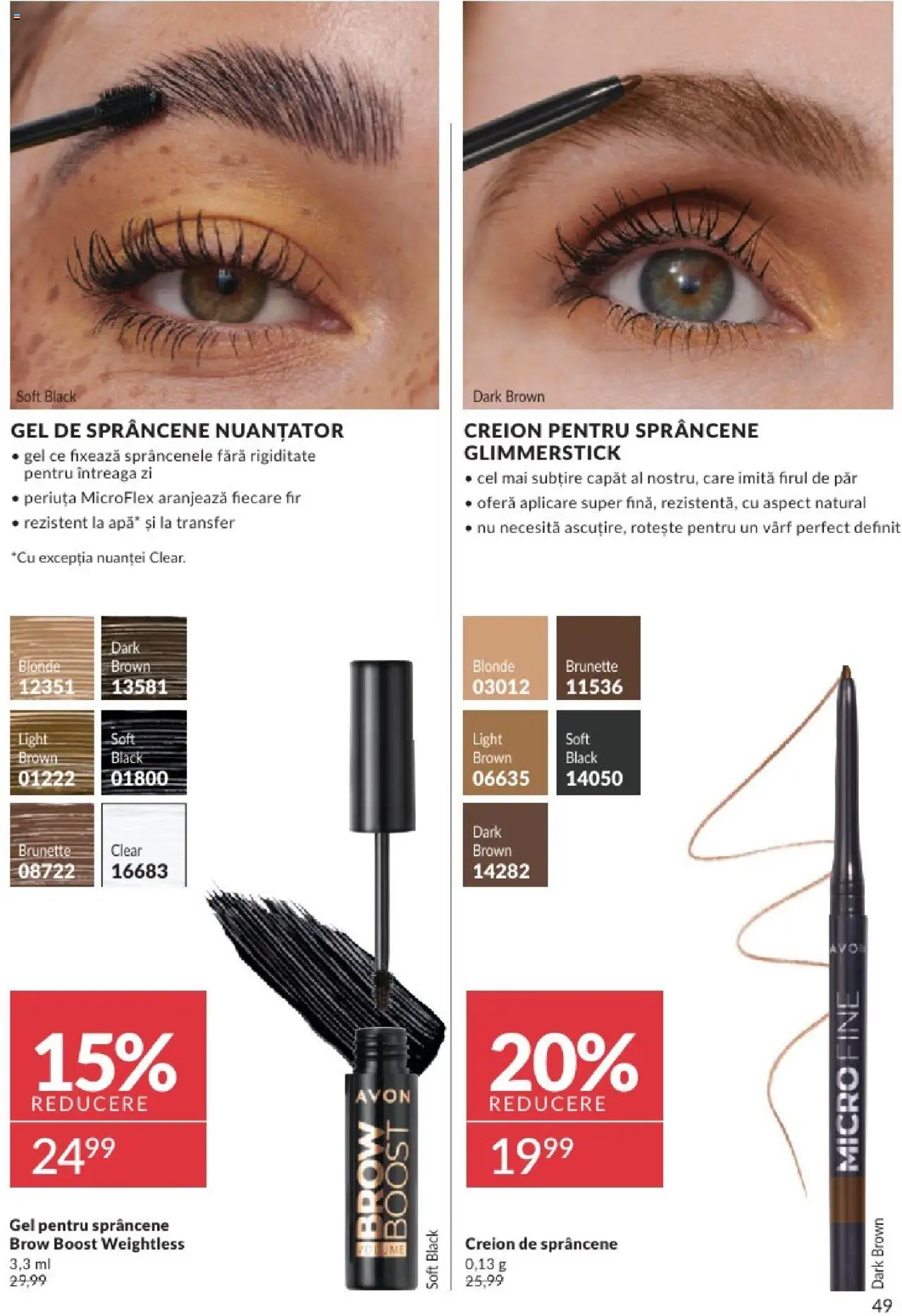 Catalog Avon 1 - 30 August 2025 | Pagina 49 | Produse: Creion de sprâncene, Apă