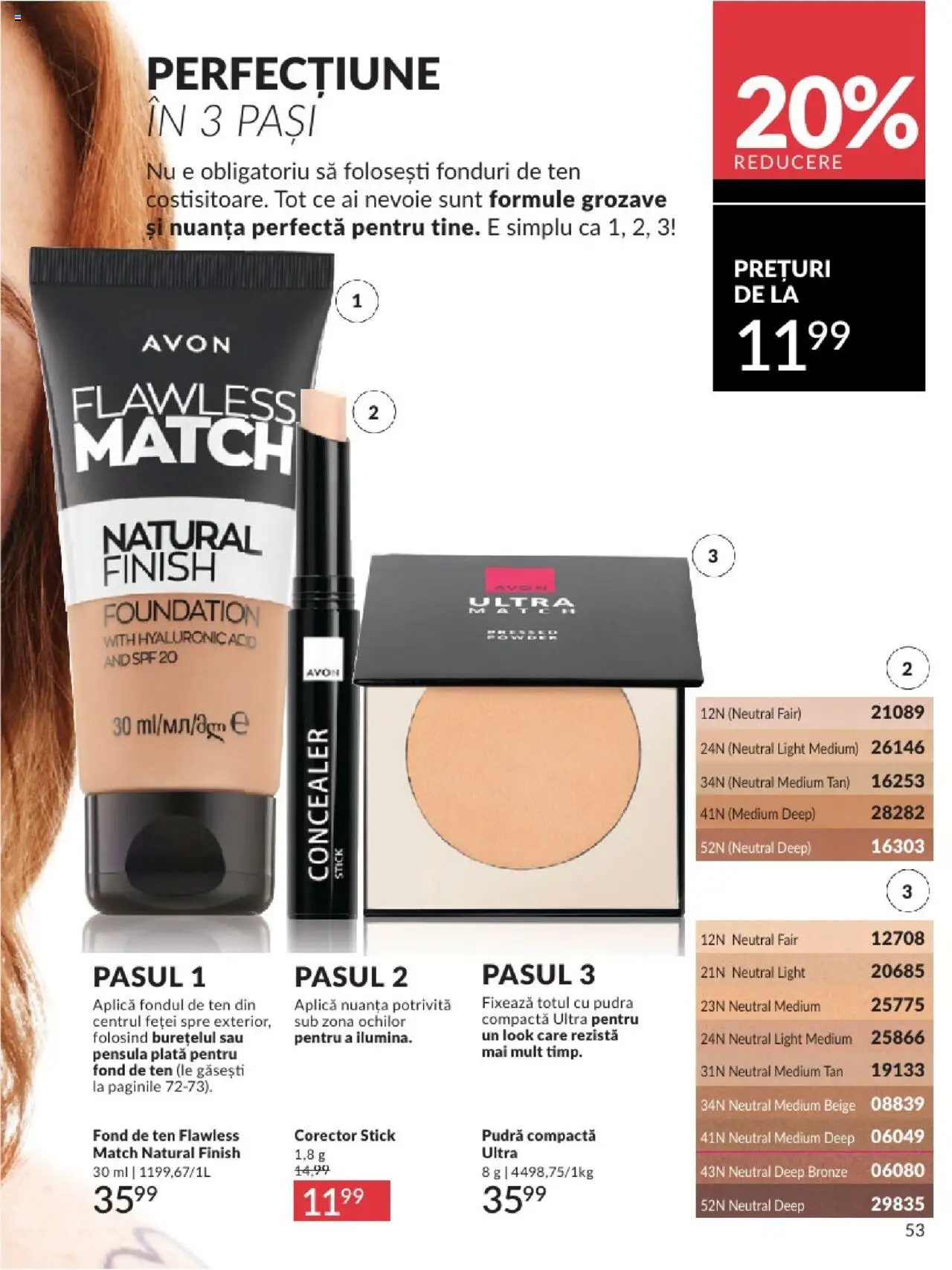 Catalog Avon 1 - 30 August 2025 | Pagina 53 | Produse: Fond de ten, Concealer, Pudră