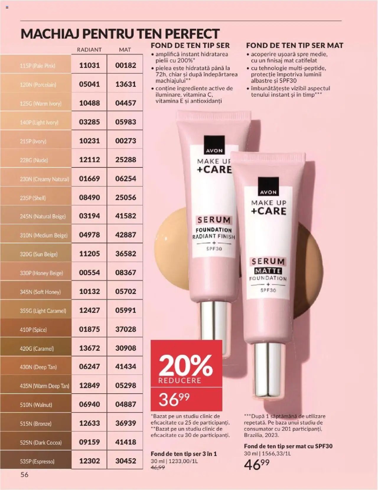 Catalog Avon 1 - 30 August 2025 | Pagina 56 | Produse: Fond de ten, Serum, Machiaj