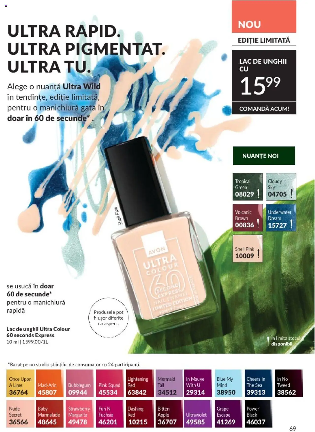 Catalog Avon 1 - 30 August 2025 | Pagina 69 | Produse: Lime, Lac de unghii, Apple