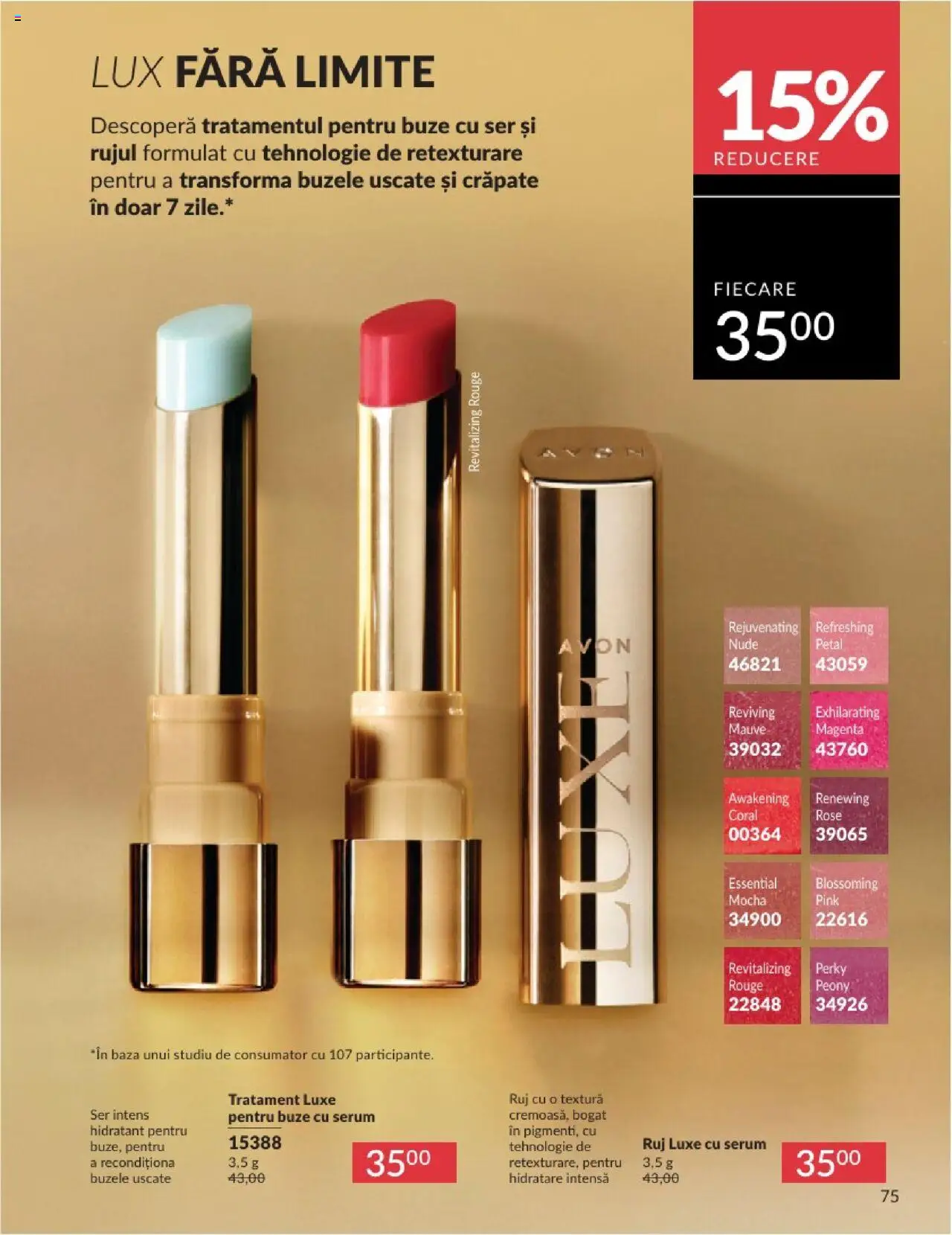 Catalog Avon 1 - 30 August 2025 | Pagina 75 | Produse: Serum, Ruj
