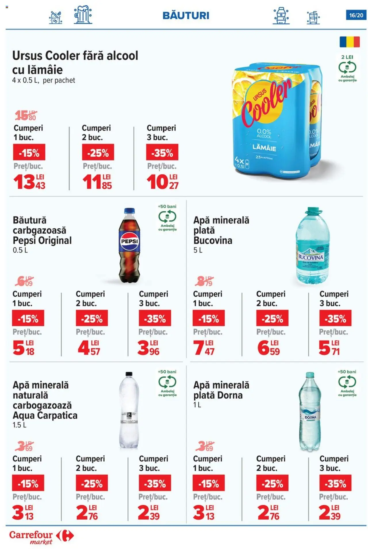 Catalog Carrefour 30 Iulie - 4 August 2025 | Pagina 17 | Produse: Yazı tahtası kalemi, Apă, Lămâie