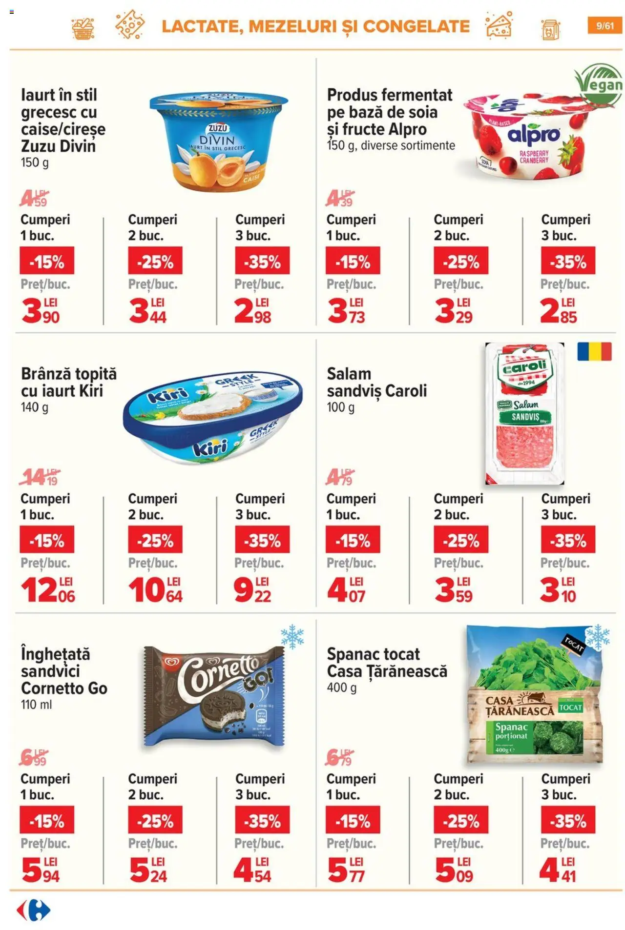 Catalog Carrefour 30 Iulie - 4 August 2025 | Pagina 10 | Produse: Bahçe aydınlatması, Brânză, Salam, Înghețată