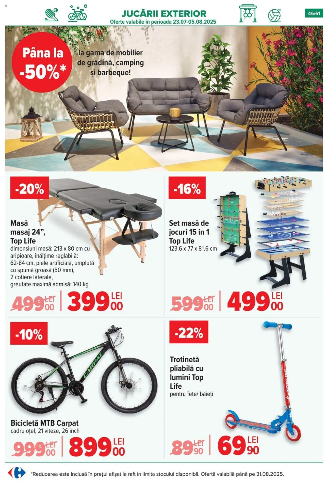 Catalog Carrefour 30 Iulie - 4 August 2025 | Pagina 47 | Produse: Top, Raft, Trotinetă, Dana kuşbaşı
