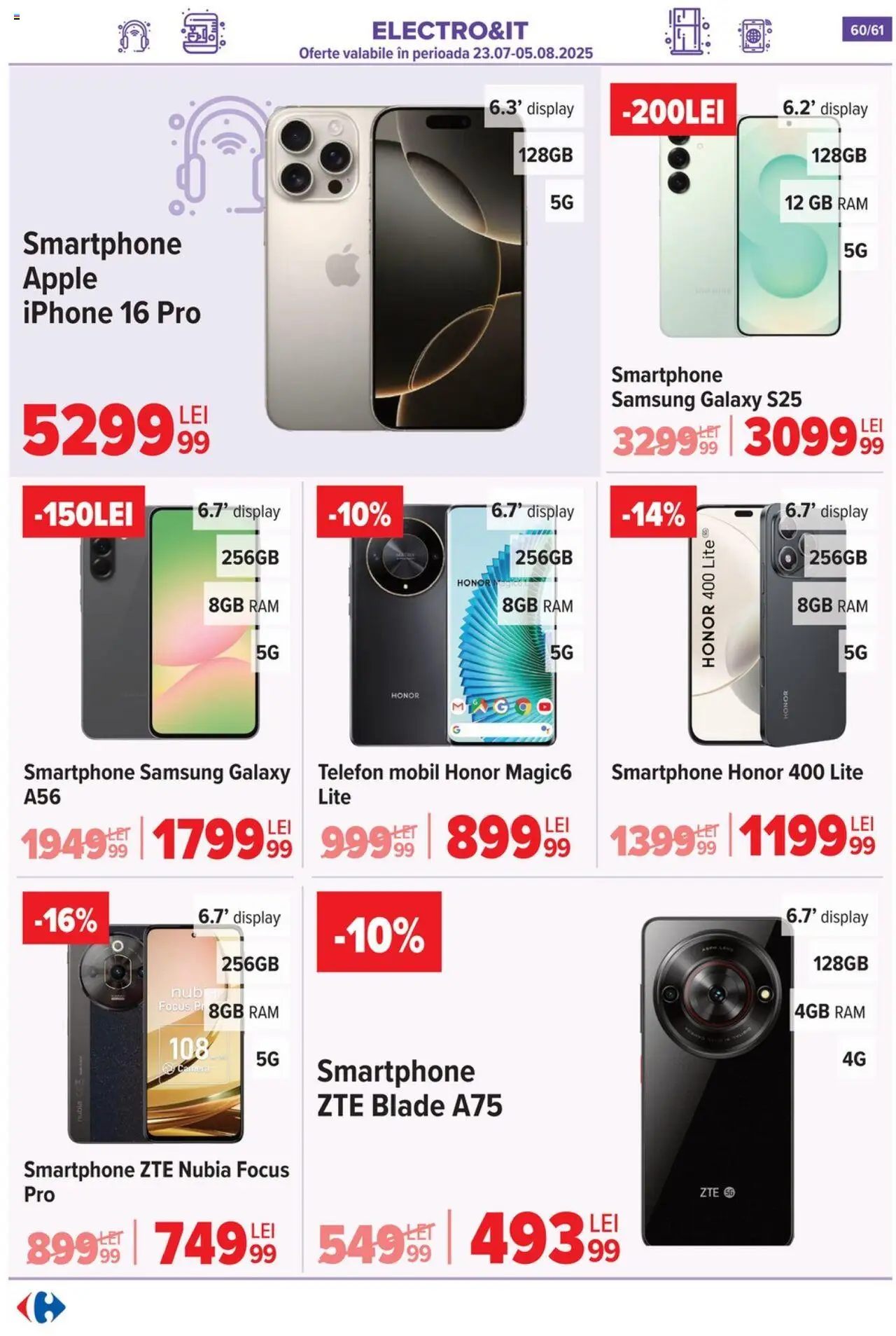 Catalog Carrefour 30 Iulie - 4 August 2025 | Pagina 61 | Produse: Telefon, Smartphone, Apple
