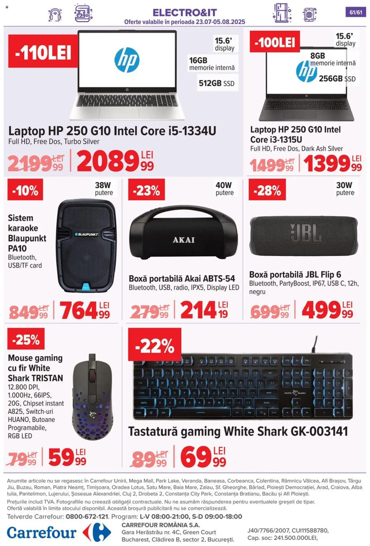 Catalog Carrefour 30 Iulie - 4 August 2025 | Pagina 62 | Produse: Mouse, Tastatură, Babak, Boxă portabilă