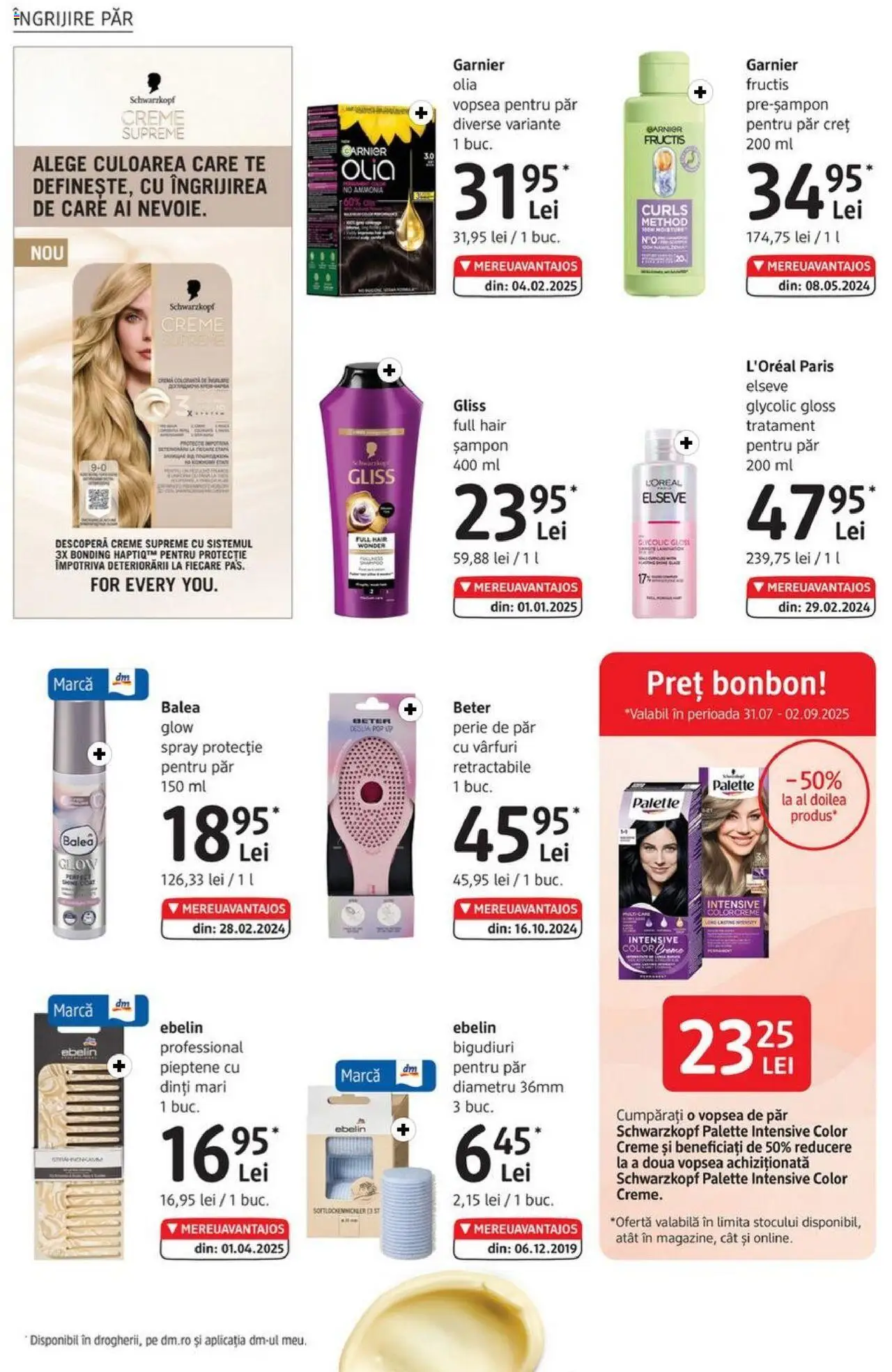 Catalog DM Drogerie Markt 31 Iulie - 1 Septembrie 2025 | Pagina 16 | Produse: Pieptene, Vopsea, Șampon, Vopsea de păr