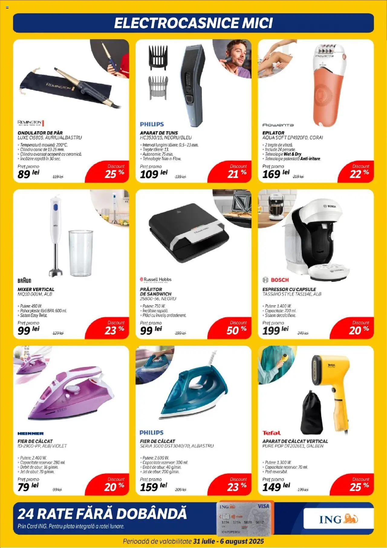 Catalog Flanco 31 Iulie - 5 August 2025 | Pagina 13 | Produse: Aparat de călcat, Mixer, Ondulator, Mici