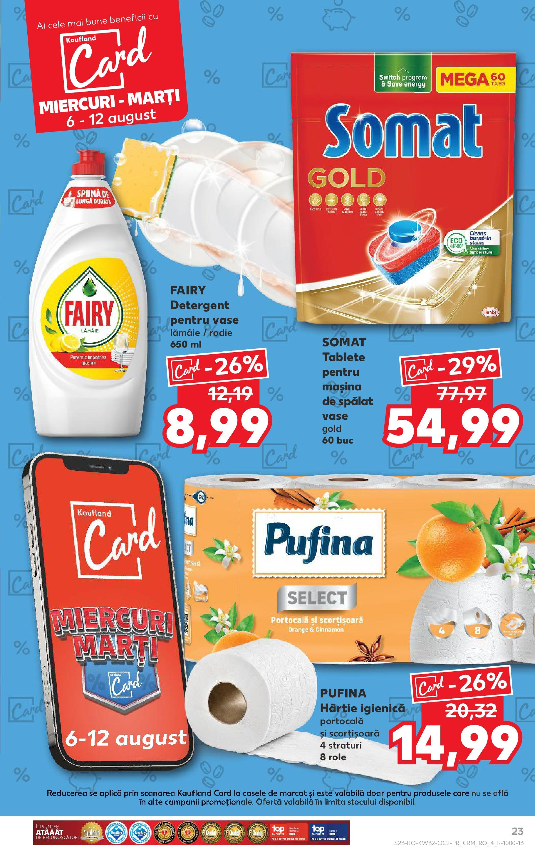 Catalog Kaufland 6 - 11 August 2025 | Pagina 23 | Produse: Mașină De Spălat, Mașină De Spălat Vase, Role, Tablete pentru mașina de spălat
