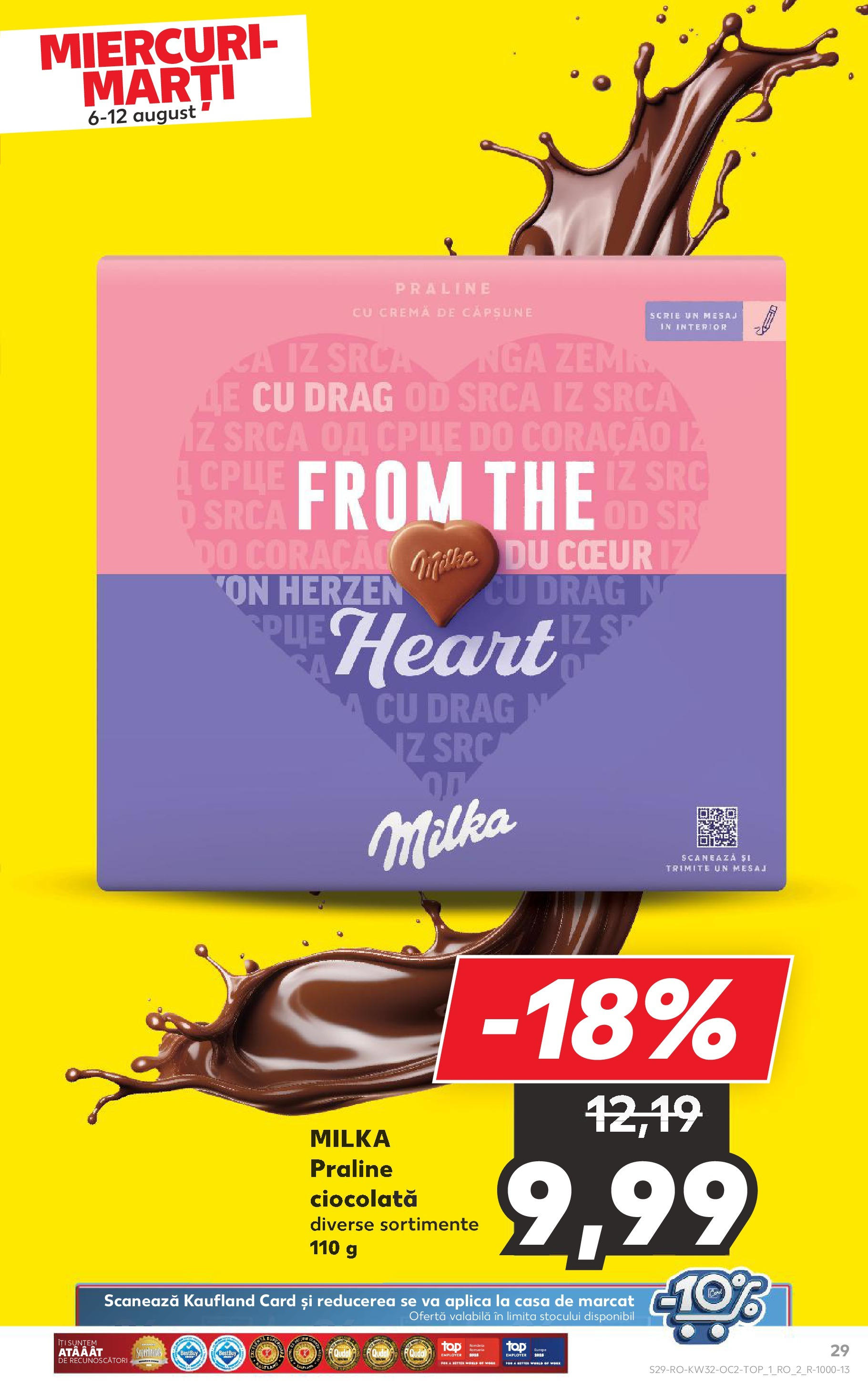 Catalog Kaufland 6 - 11 August 2025 | Pagina 29 | Produse: Praline, Cremă, Ciocolată