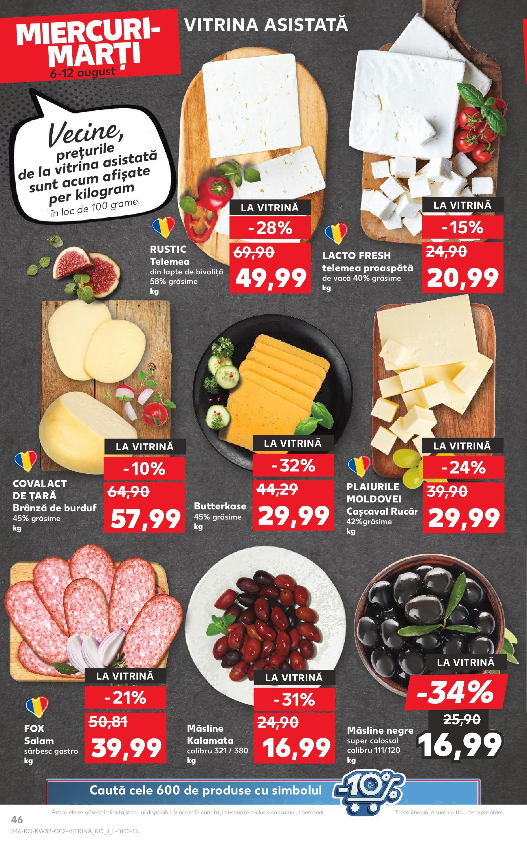 Catalog Kaufland 6 - 11 August 2025 | Pagina 46 | Produse: Vitrină, Lapte, Brânză, Salam