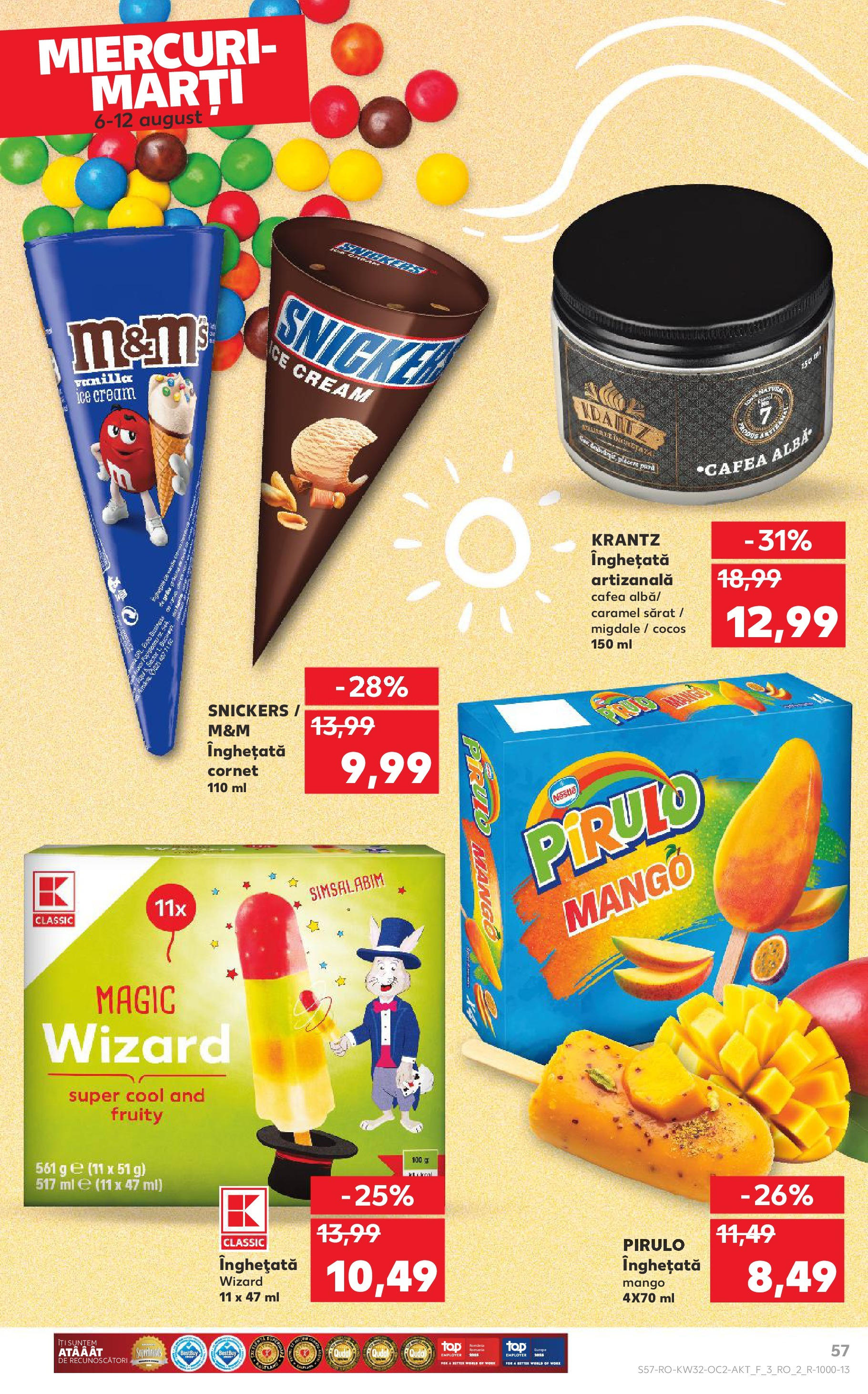 Catalog Kaufland 6 - 11 August 2025 | Pagina 57 | Produse: Migdale, Cafea, Înghețată, Mango