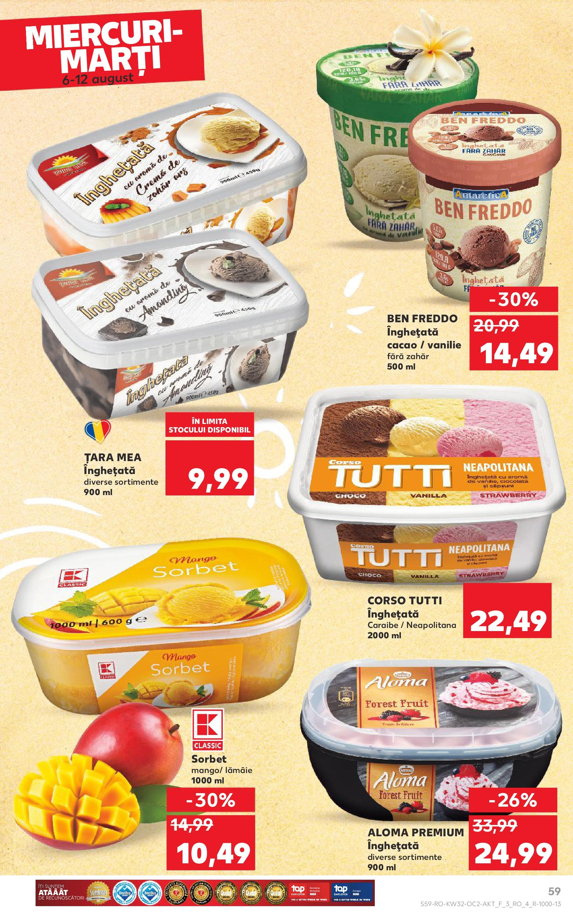 Catalog Kaufland 6 - 11 August 2025 | Pagina 59 | Produse: Cremă, Înghețată, Lămâie, Mango