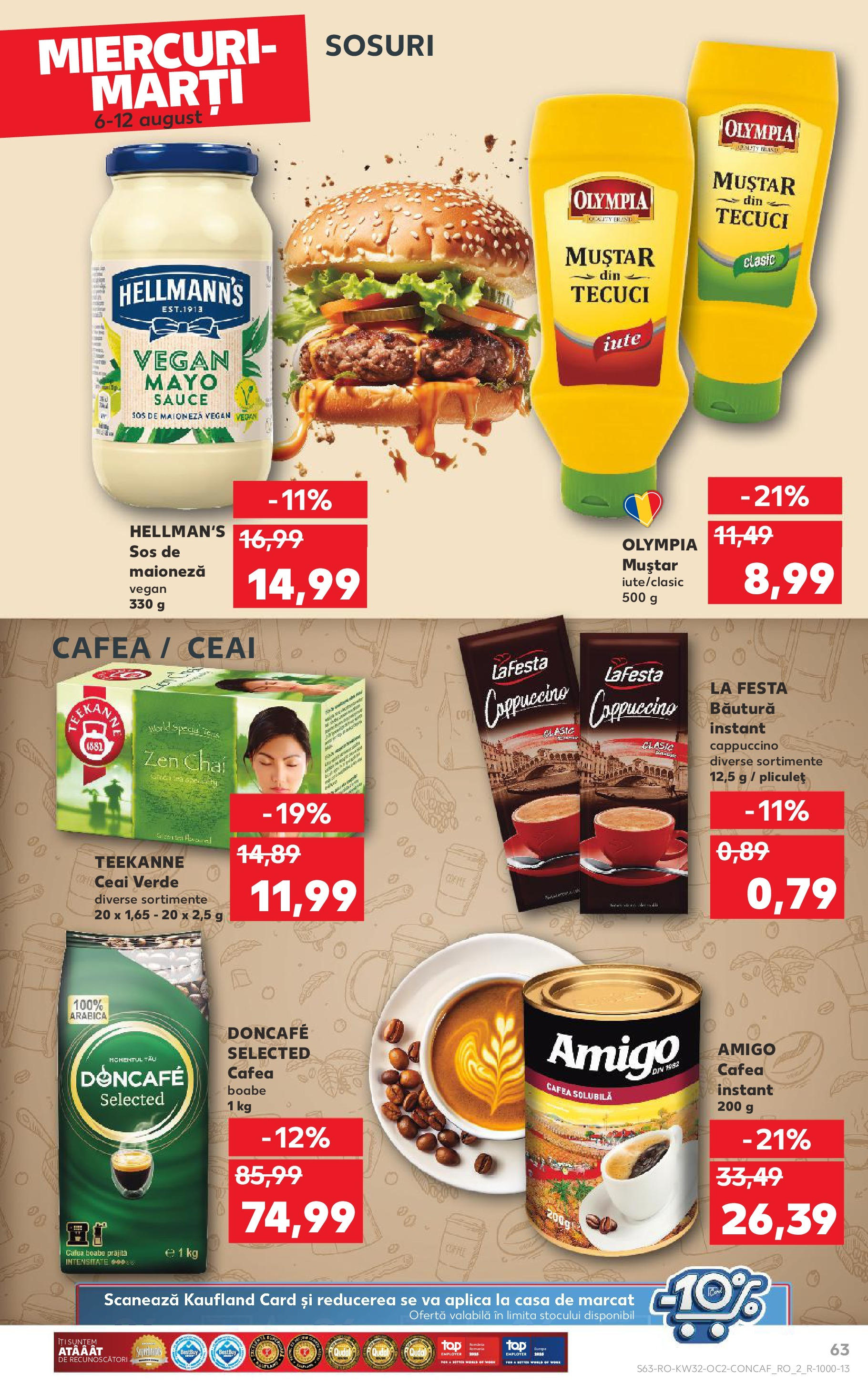 Catalog Kaufland 6 - 11 August 2025 | Pagina 63 | Produse: Ceai, Muștar, Maioneză, Sos