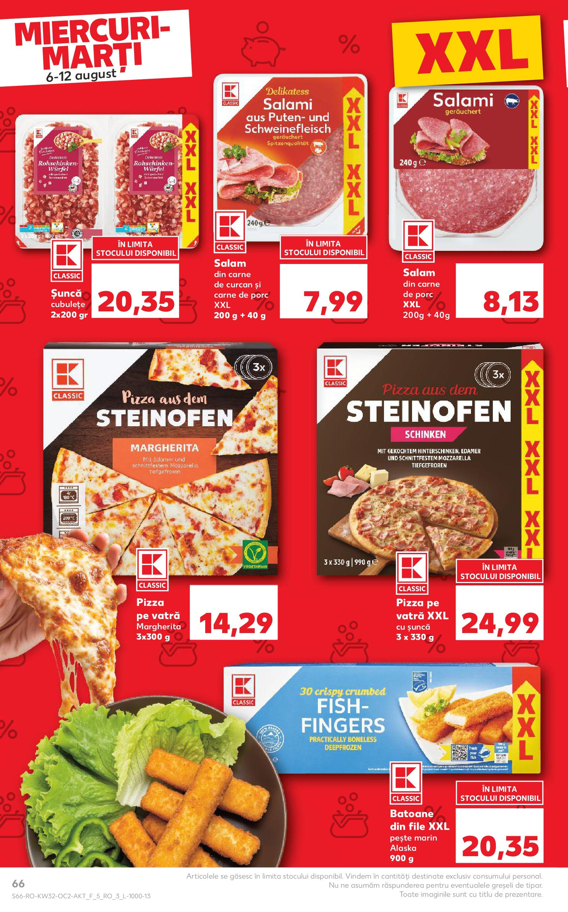 Catalog Kaufland 6 - 11 August 2025 | Pagina 66 | Produse: Mozzarella, Pizza, Carne De Porc, Pește