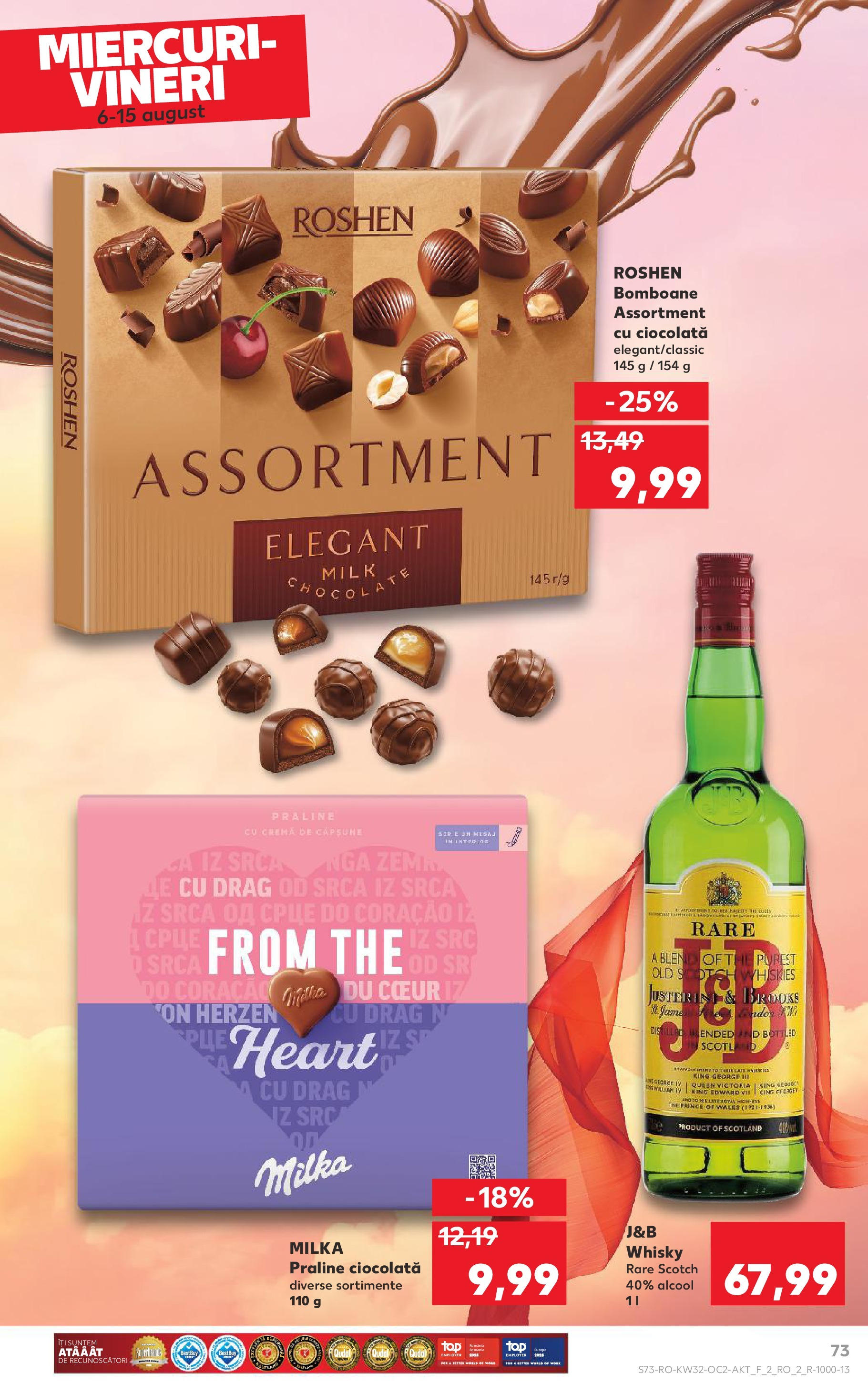 Catalog Kaufland 6 - 11 August 2025 | Pagina 73 | Produse: Praline, Cremă, Ciocolată, Bomboane