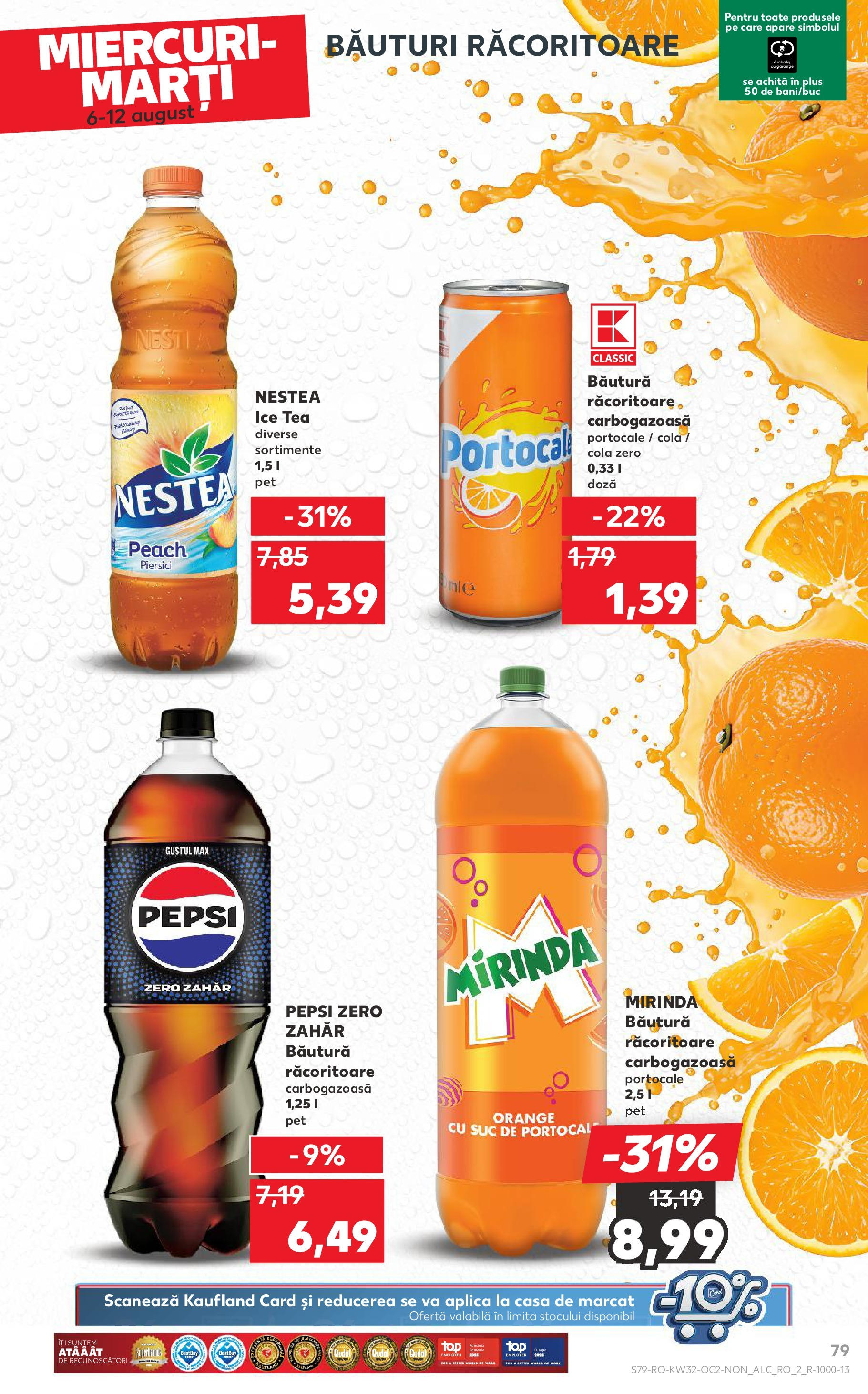 Catalog Kaufland 6 - 11 August 2025 | Pagina 79 | Produse: Amerikan servis, Portocale, Ice tea, Zahăr