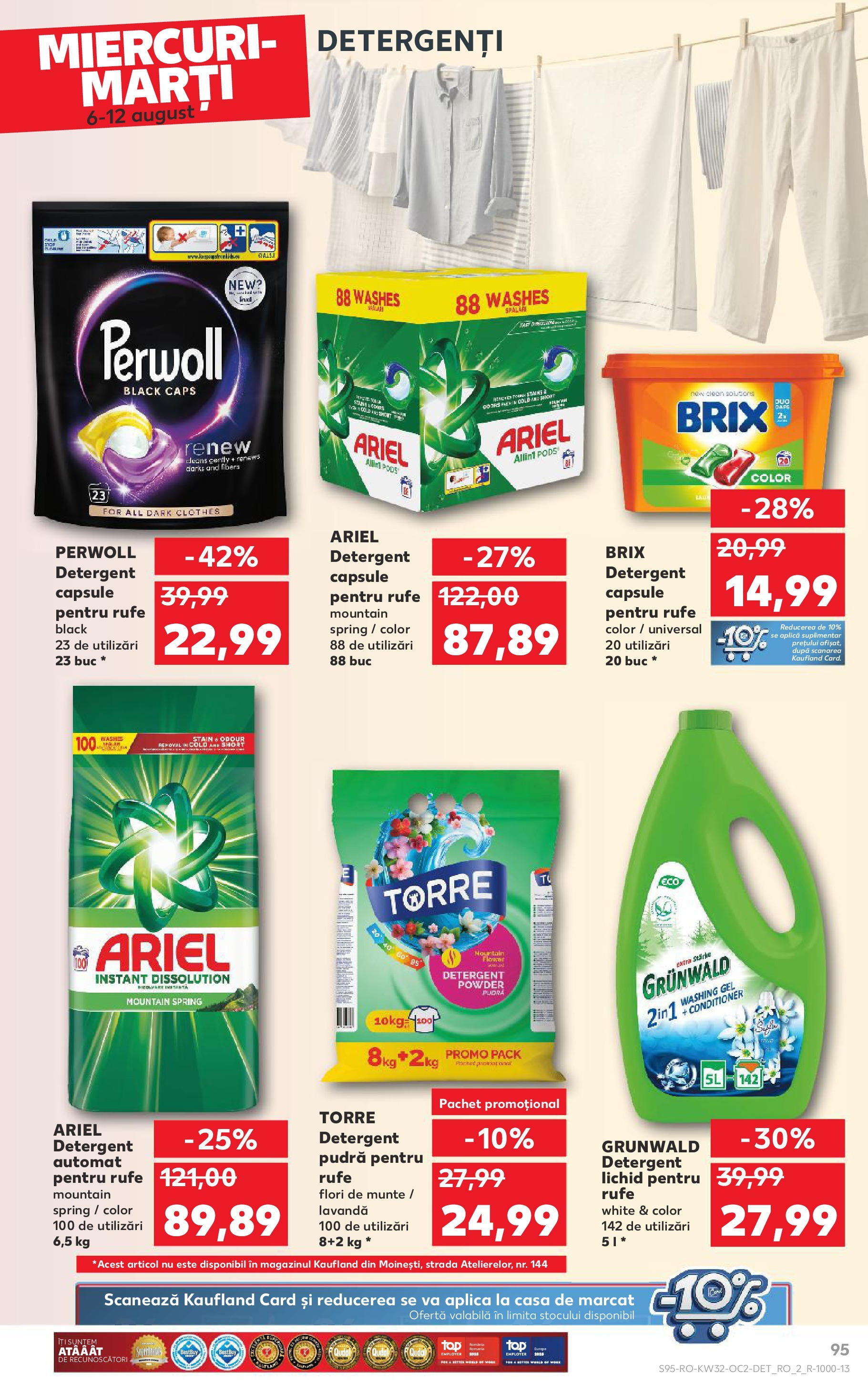 Catalog Kaufland 6 - 11 August 2025 | Pagina 95 | Produse: Kedi Ödül Oyuncakları, Pudră, Detergent