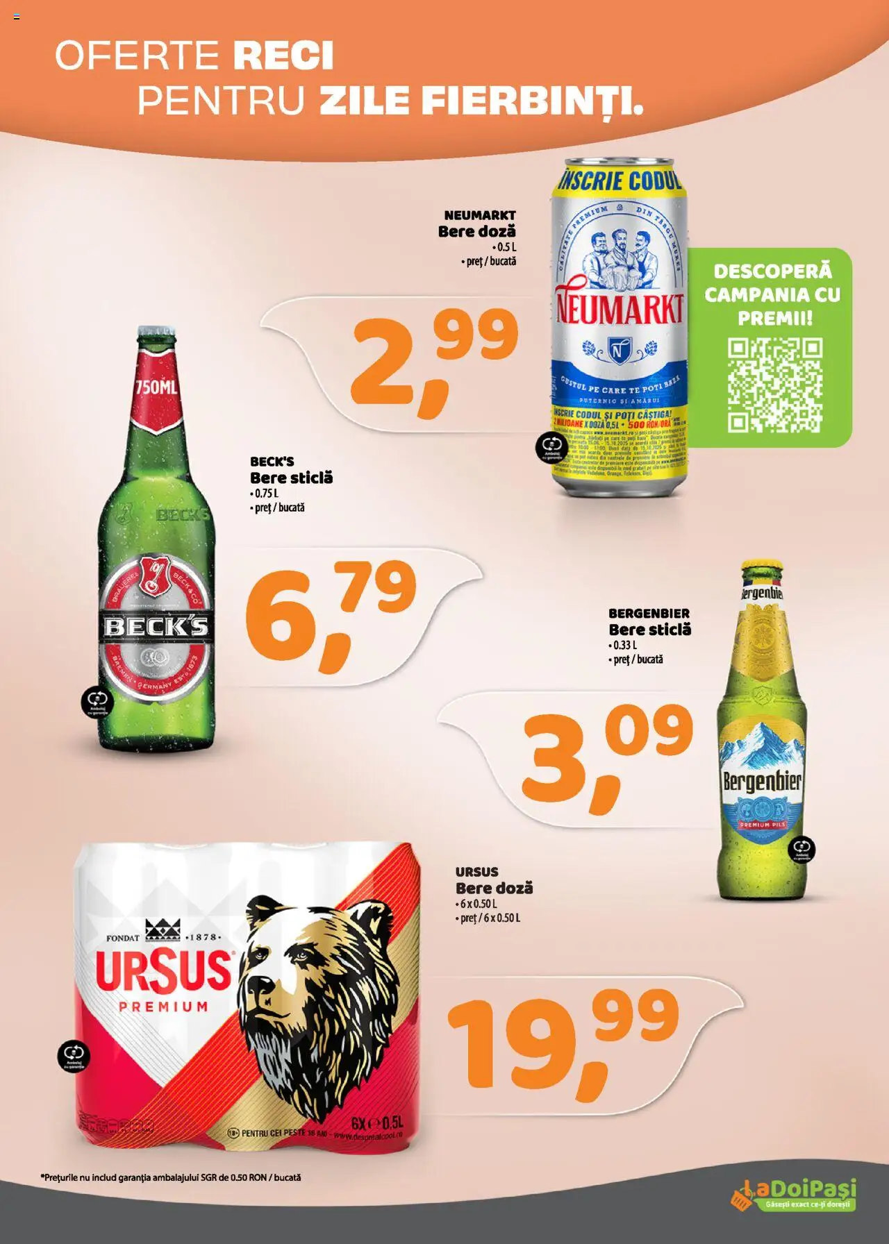 Catalog La Doi Pași 1 - 30 August 2025 | Pagina 13 | Produse: Bere, Pește, Plastik Kulübe