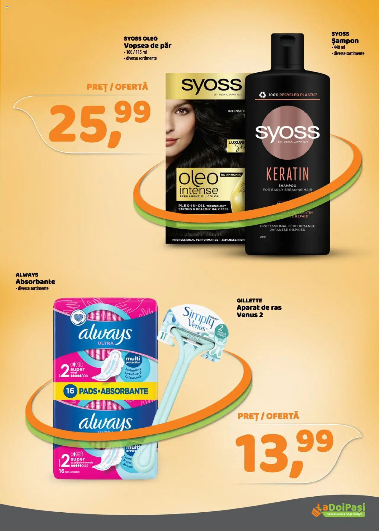 Catalog La Doi Pași 1 - 30 August 2025 | Pagina 19 | Produse: Aparat De Ras, Vopsea, Șampon, Absorbante