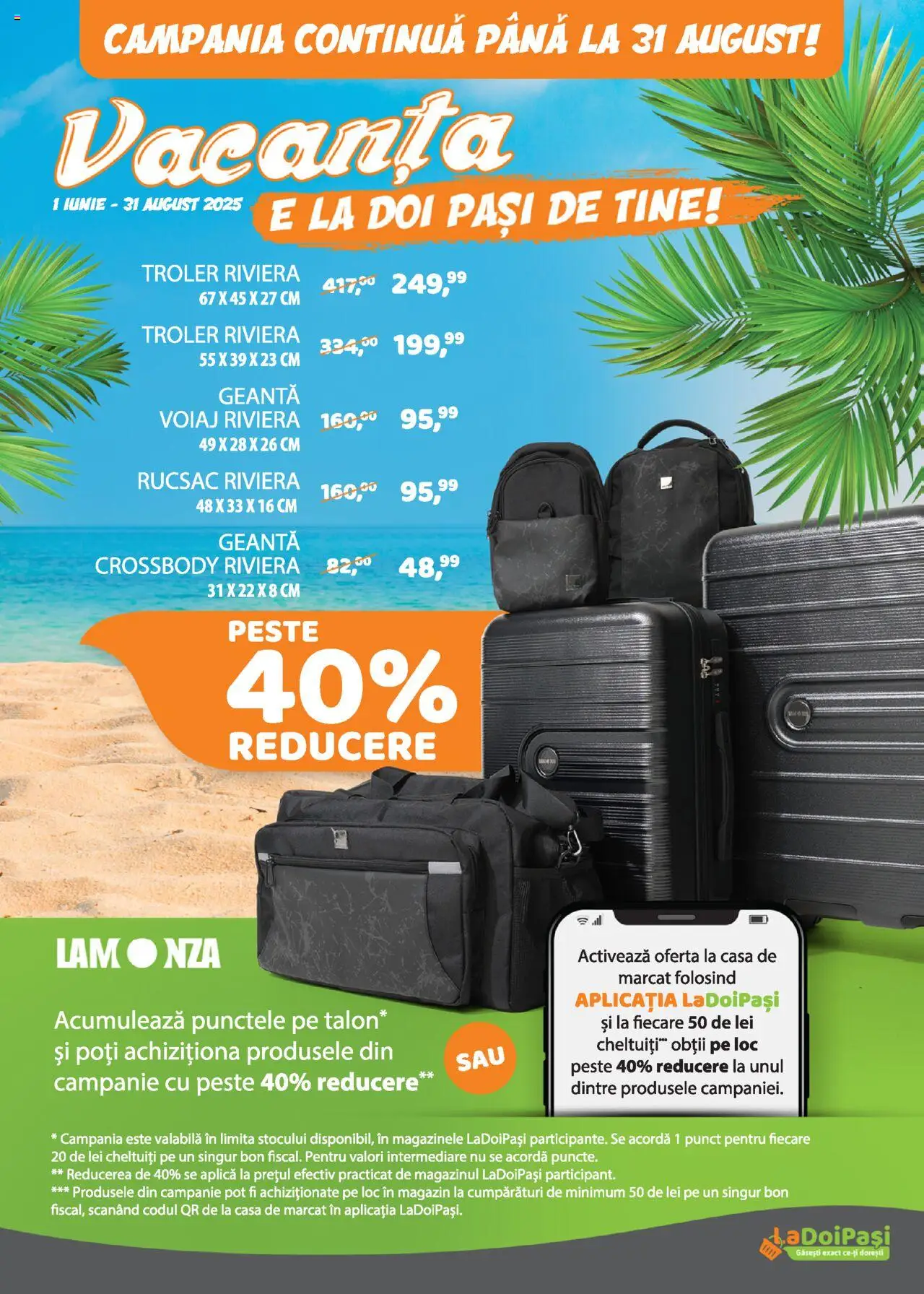 Catalog La Doi Pași 1 - 30 August 2025 | Pagina 21 | Produse: Geantă, Geantă voiaj, Pește, Rucsac