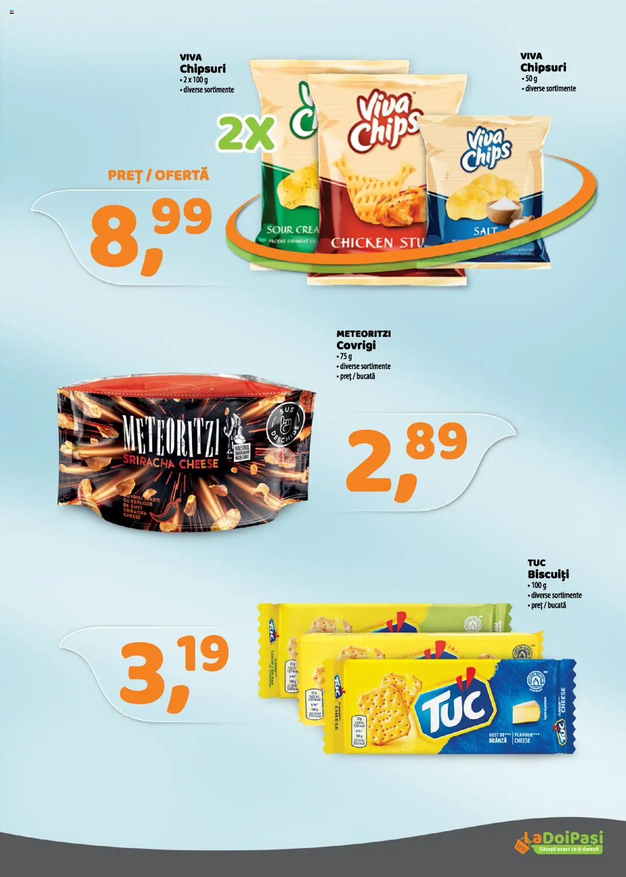 Catalog La Doi Pași 1 - 30 August 2025 | Pagina 8 | Produse: Brânză, Chipsuri, Biscuiți