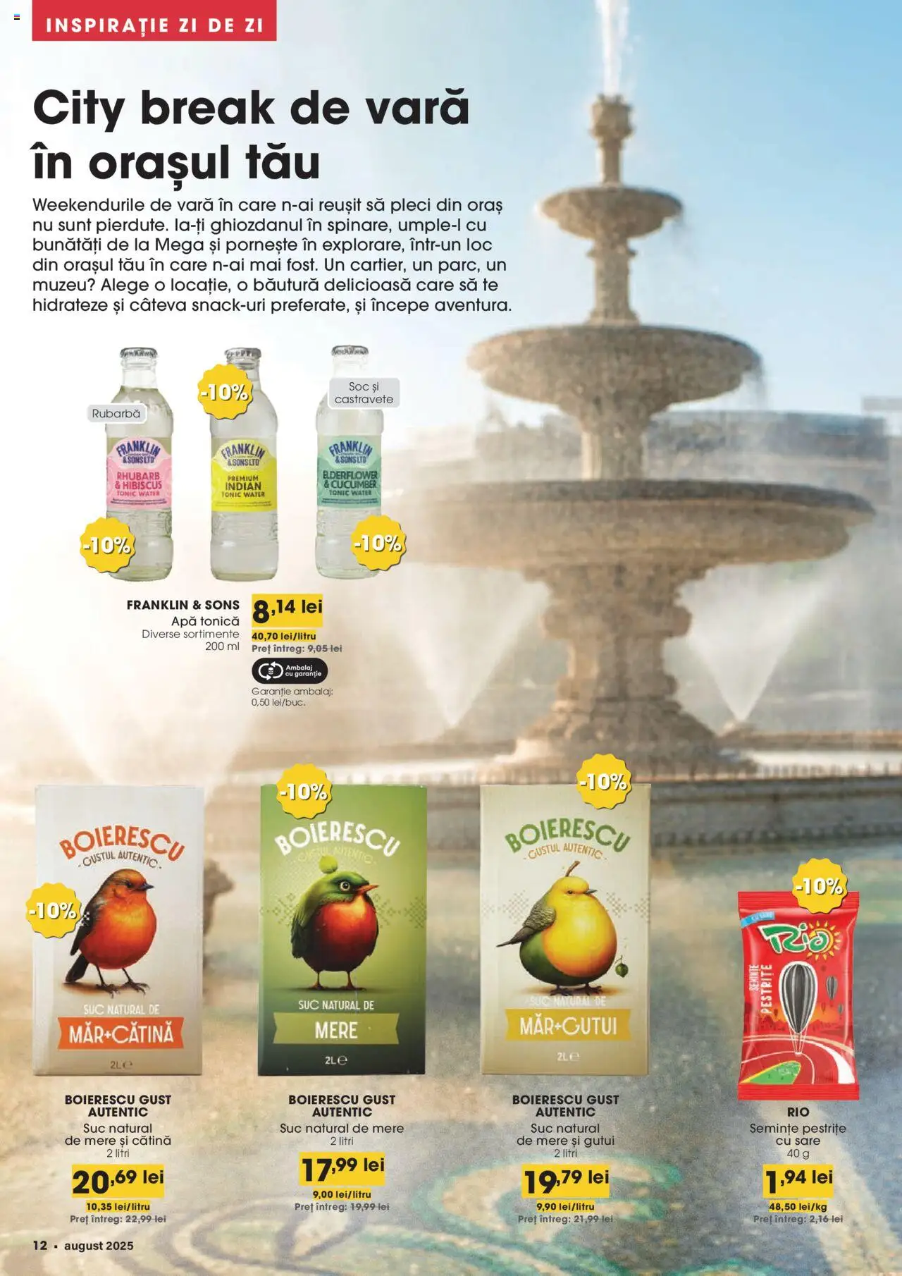 Catalog Mega Image 31 Iulie - 25 August 2025 | Pagina 12 | Produse: Semințe, Suc, Apă, Sare
