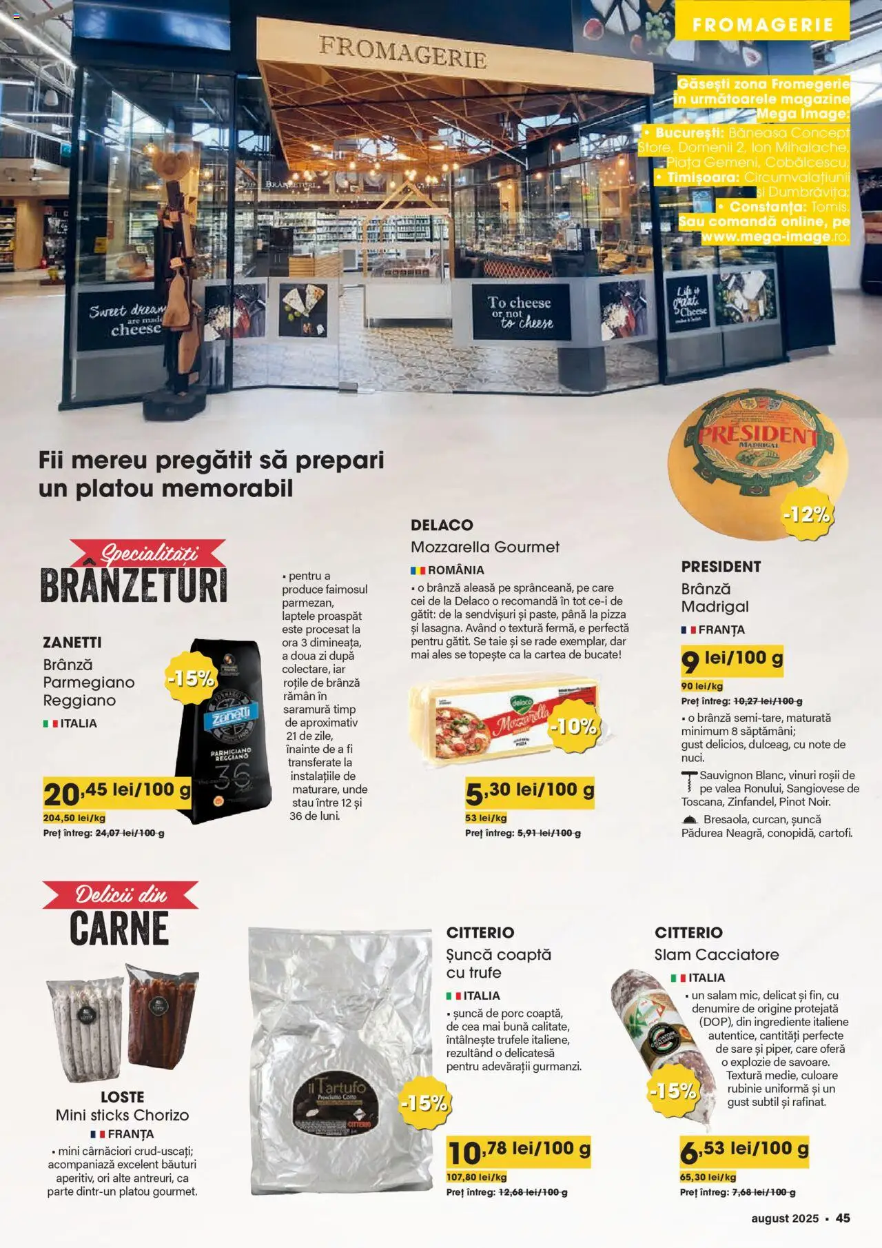 Catalog Mega Image 31 Iulie - 25 August 2025 | Pagina 45 | Produse: Light Kedi Konservesi, Salam, Pizza, Sare