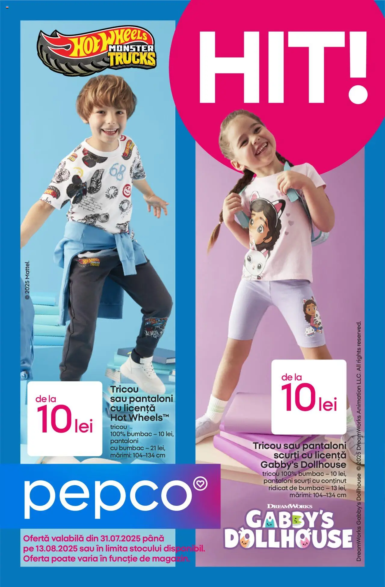 Catalog Pepco 31 Iulie - 12 August 2025 | Pagina 1 | Produse: Tricou, Pantaloni, Pantaloni scurți