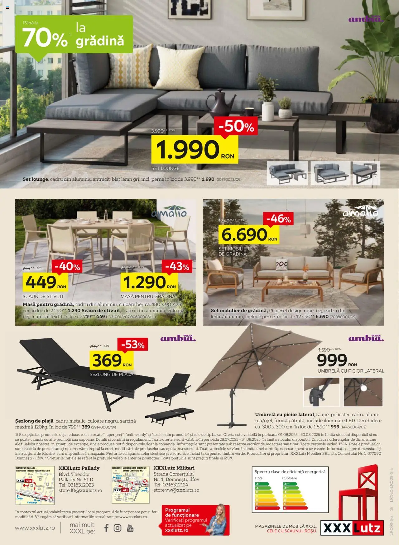 Catalog XXXLutz 28 Iulie - 23 August 2025 | Pagina 16 | Produse: Umbrelă, Șezlong, Masă, Scaun