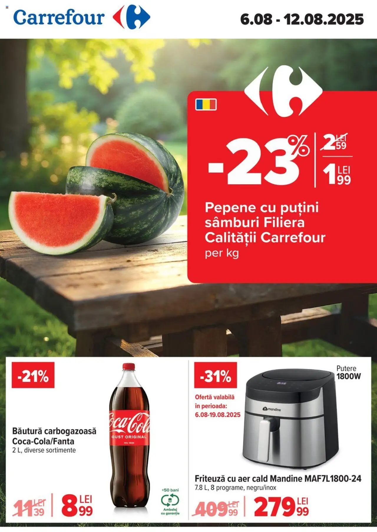 Catalog Carrefour 6 - 11 August 2025 | Pagina 1 | Produse: Ginseng, Friteuză