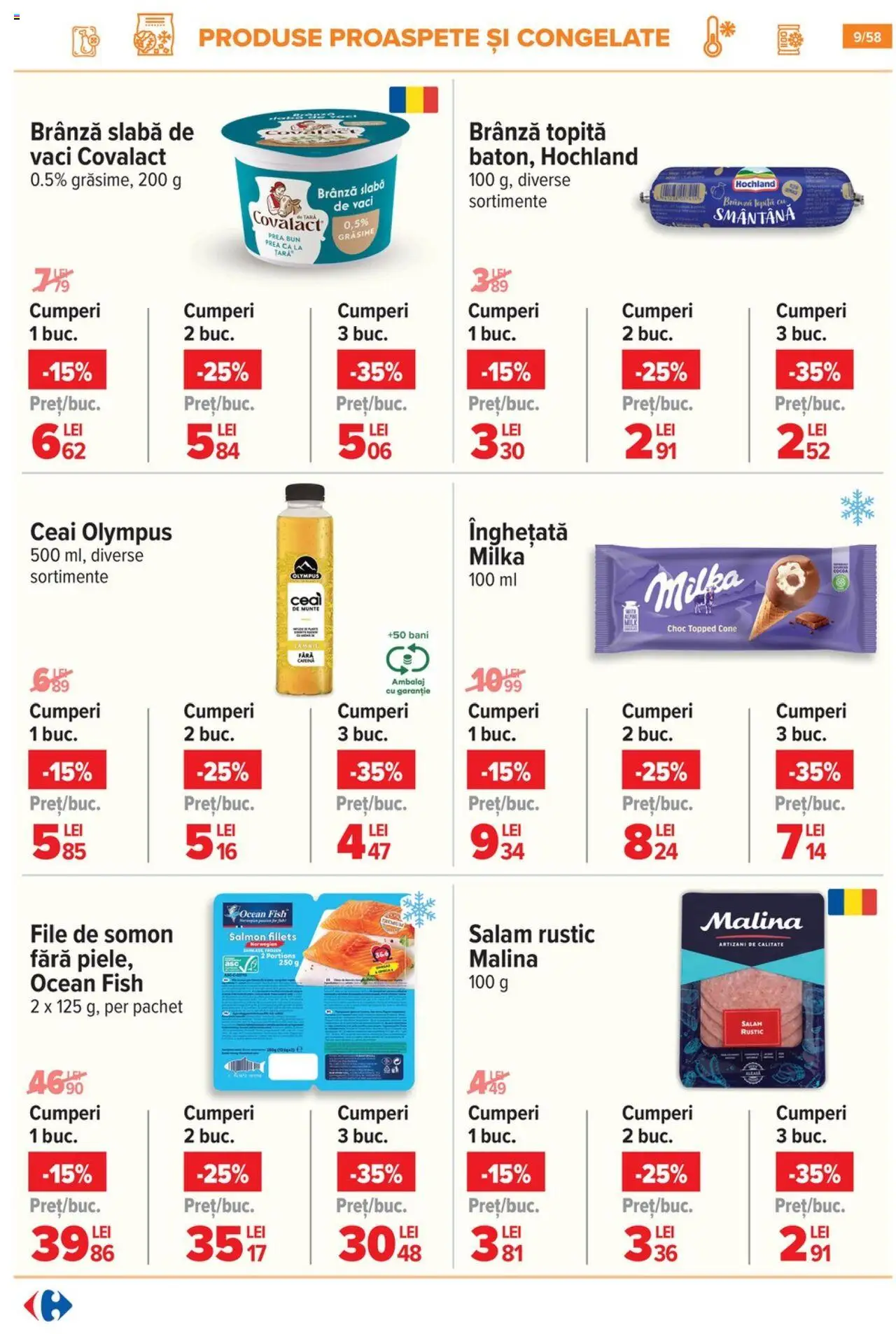 Catalog Carrefour 6 - 11 August 2025 | Pagina 10 | Produse: Brânză, Salam, Ceai, Înghețată
