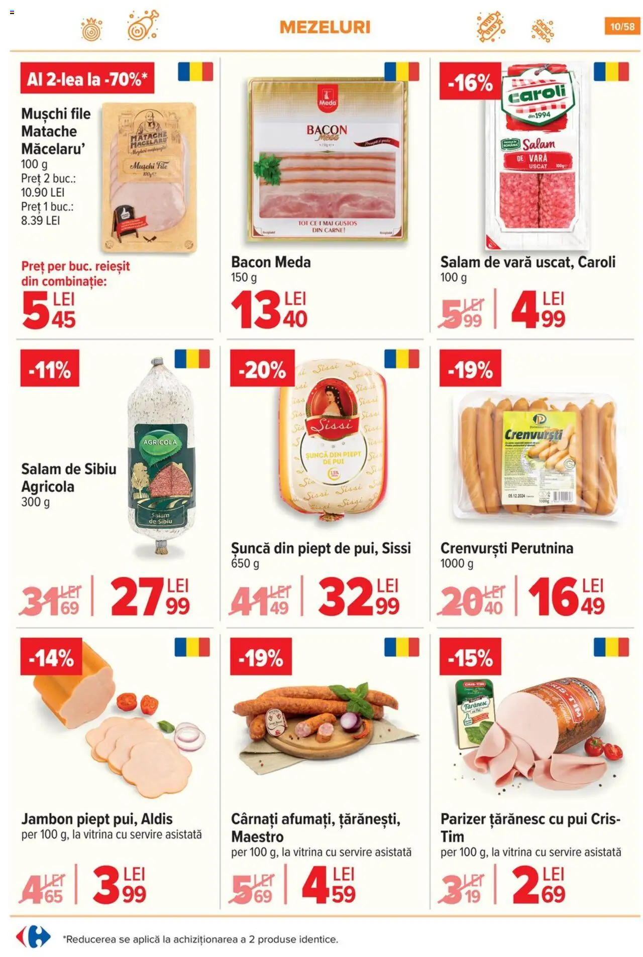 Catalog Carrefour 6 - 11 August 2025 | Pagina 11 | Produse: Bacon, Salam, Șuncă, Cârnați