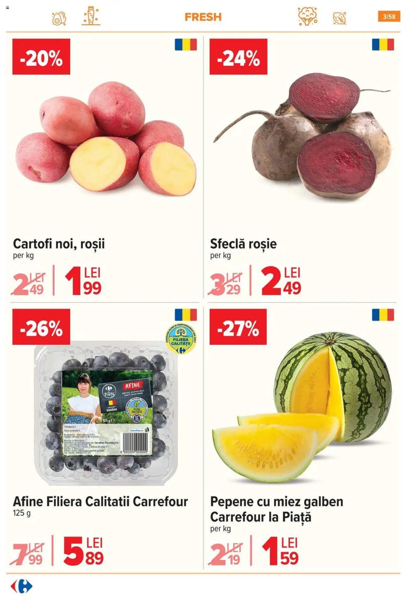 Catalog Carrefour 6 - 11 August 2025 | Pagina 4 | Produse: Afine, Cartofi, Fructe, Sfeclă
