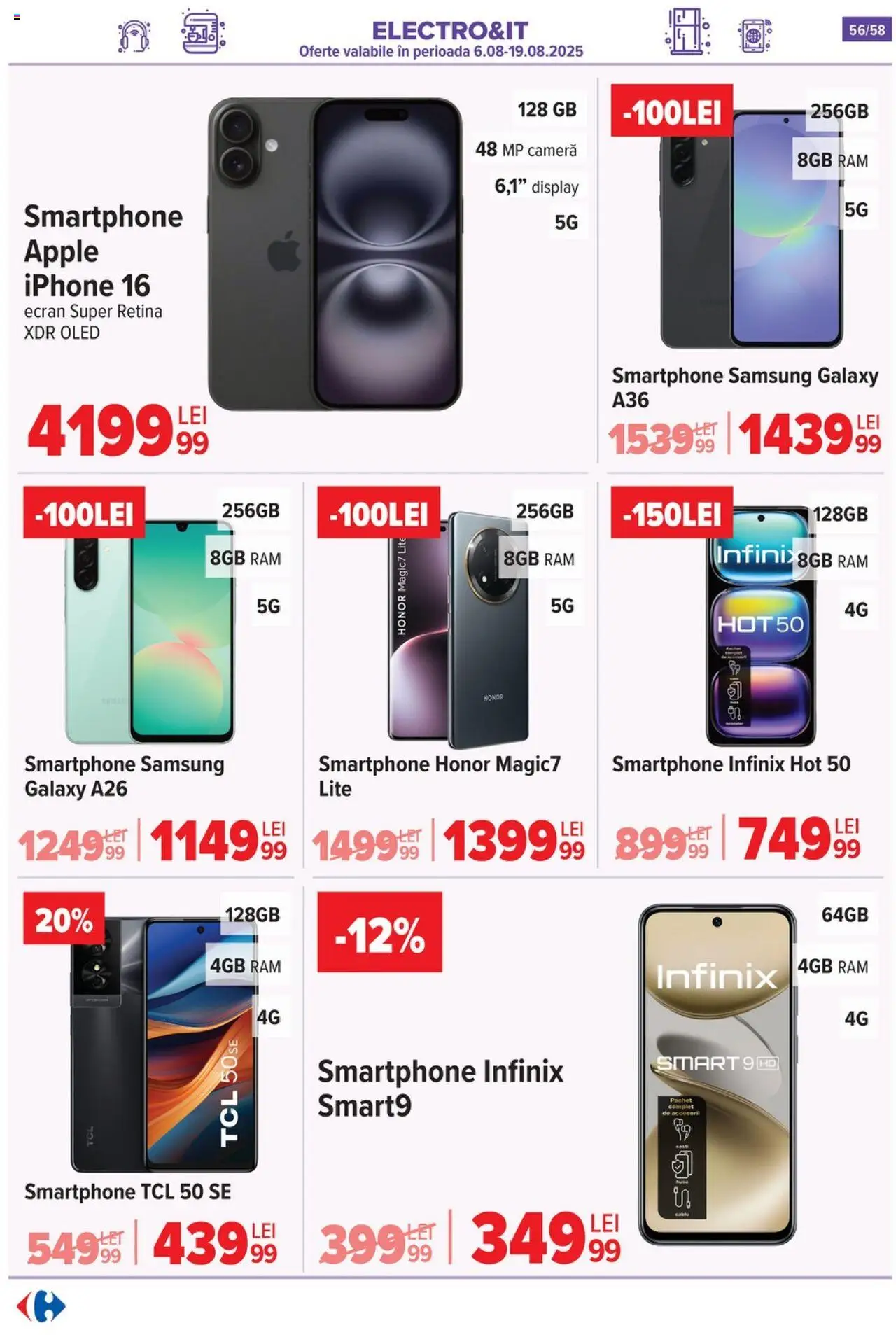 Catalog Carrefour 6 - 11 August 2025 | Pagina 57 | Produse: Smartphone, Cameră, Apple