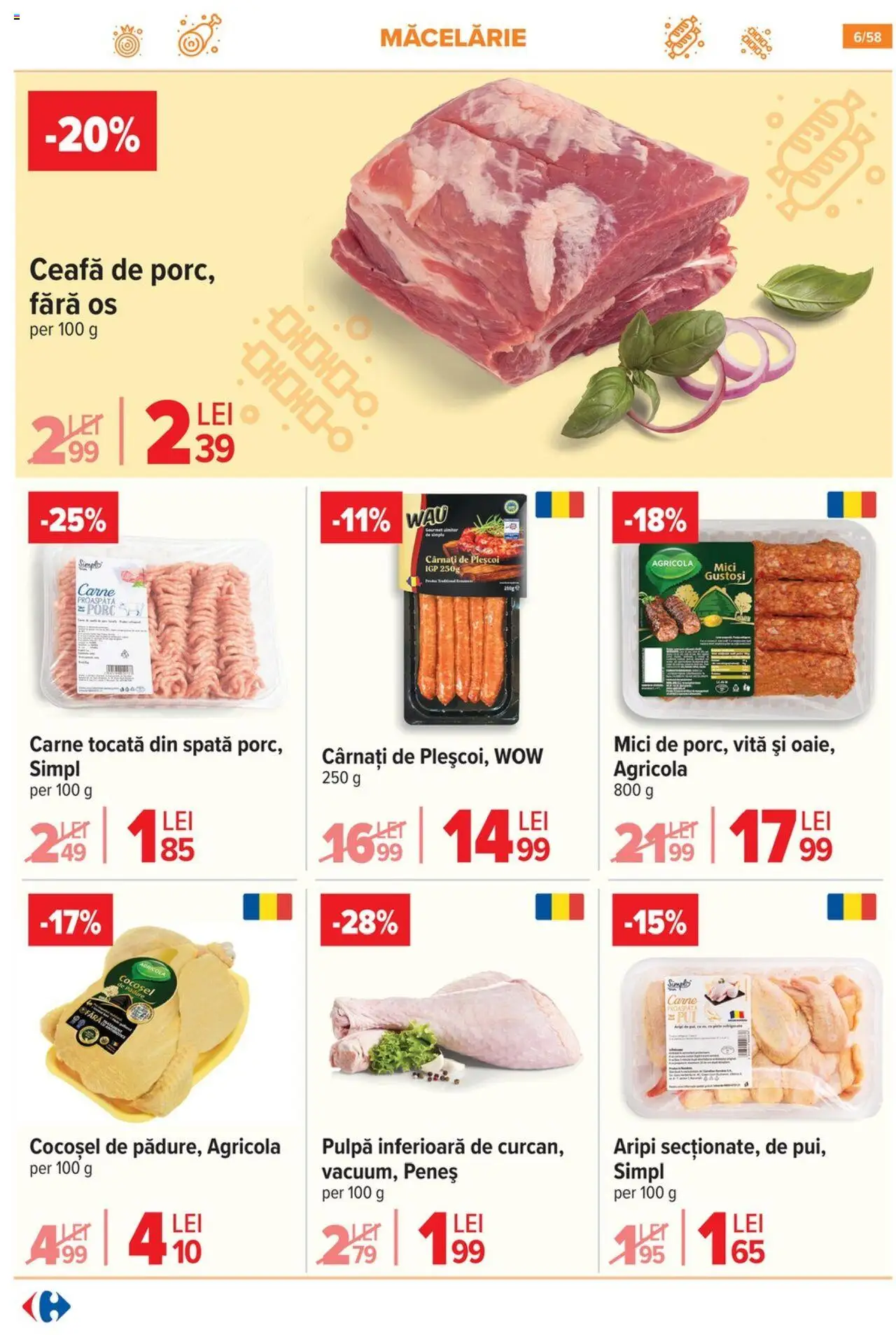 Catalog Carrefour 6 - 11 August 2025 | Pagina 7 | Produse: Mici, Carne tocată, Cârnați