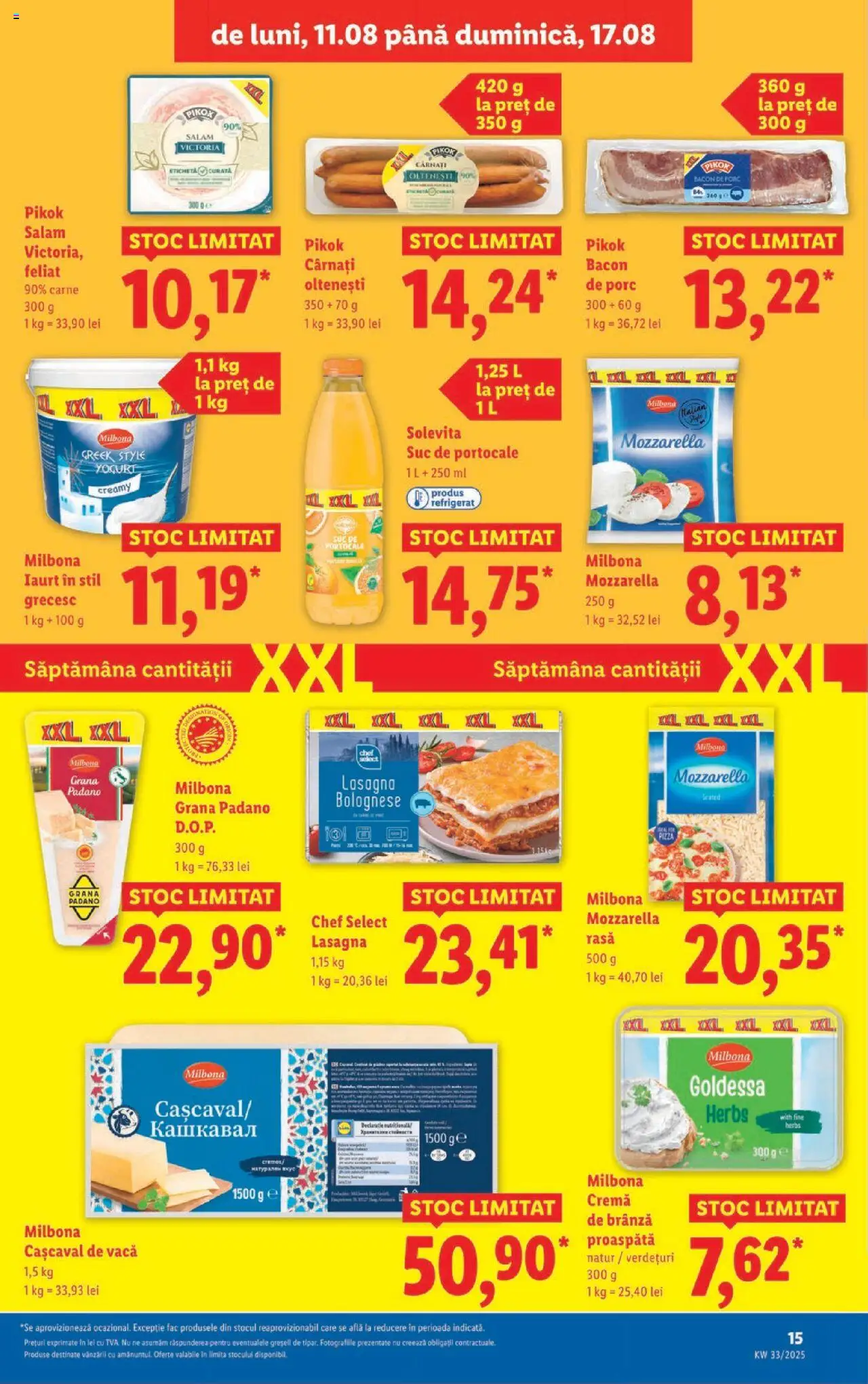 Catalog LIDL 11 - 16 August 2025 | Pagina 15 | Produse: Bacon, Mozzarella, Iaurt, Cremă de brânză
