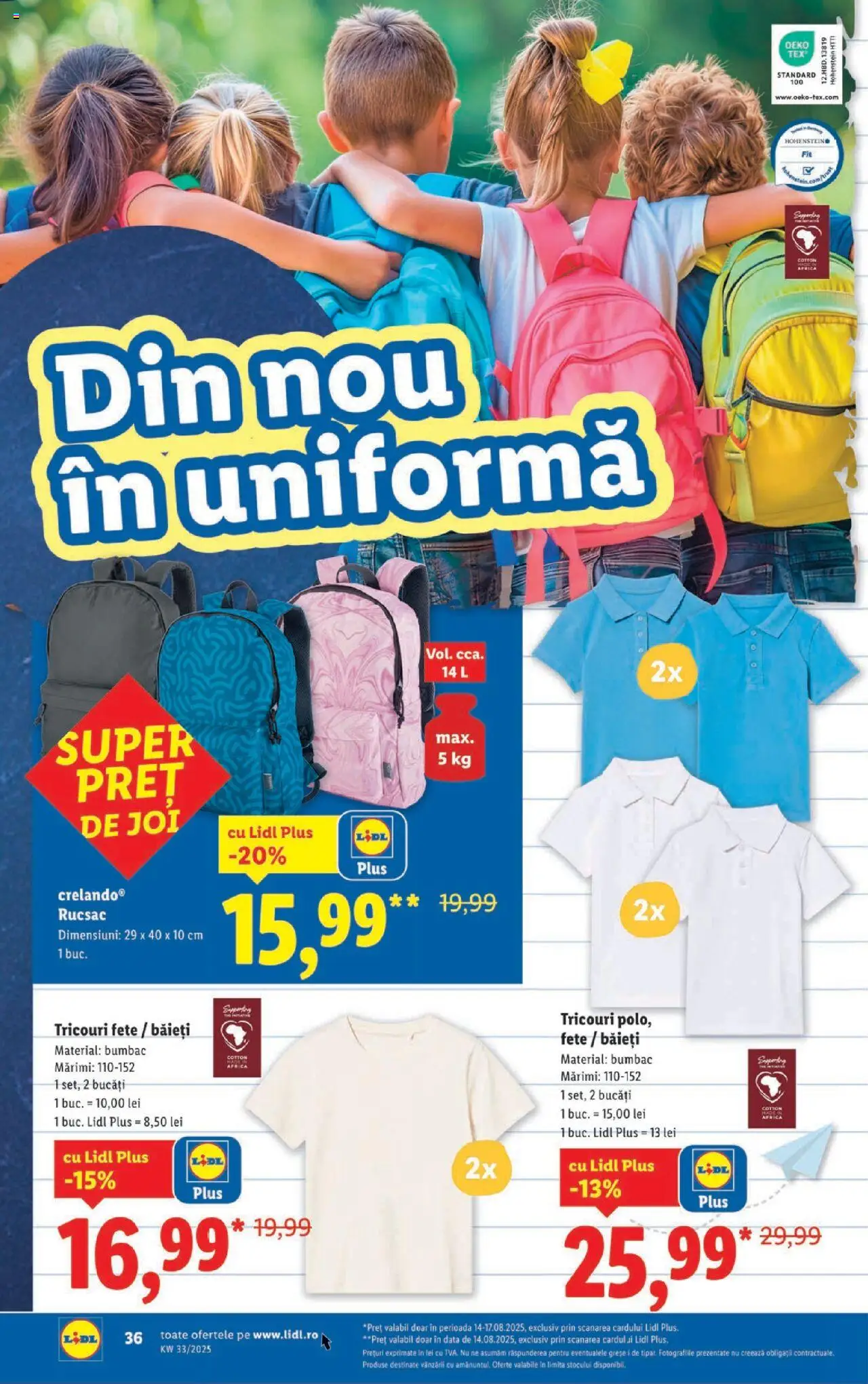 Catalog LIDL 11 - 16 August 2025 | Pagina 36 | Produse: Rucsac