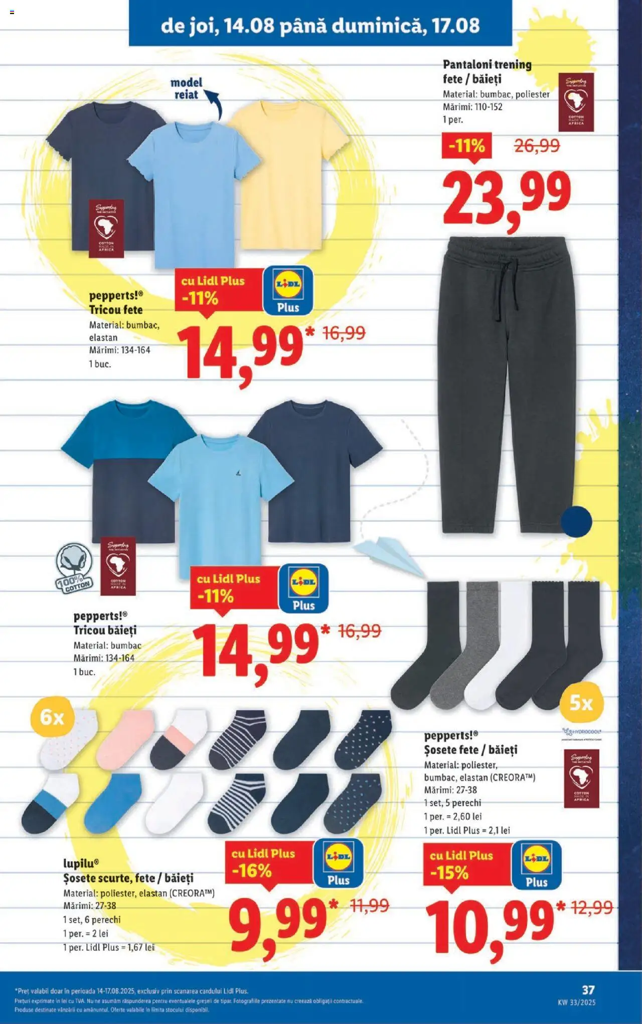 Catalog LIDL 11 - 16 August 2025 | Pagina 37 | Produse: Trening, Tricou, Pantaloni, Șosete